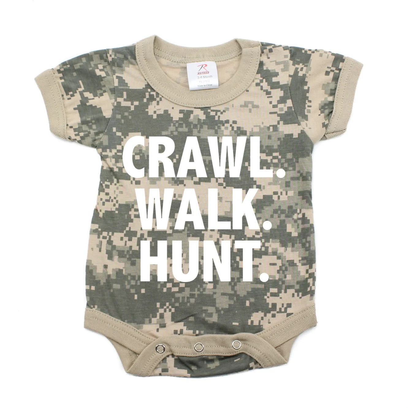 Crawl Walk Hunt Camo Hunting Short Sleeve Baby Infant Bodysuit