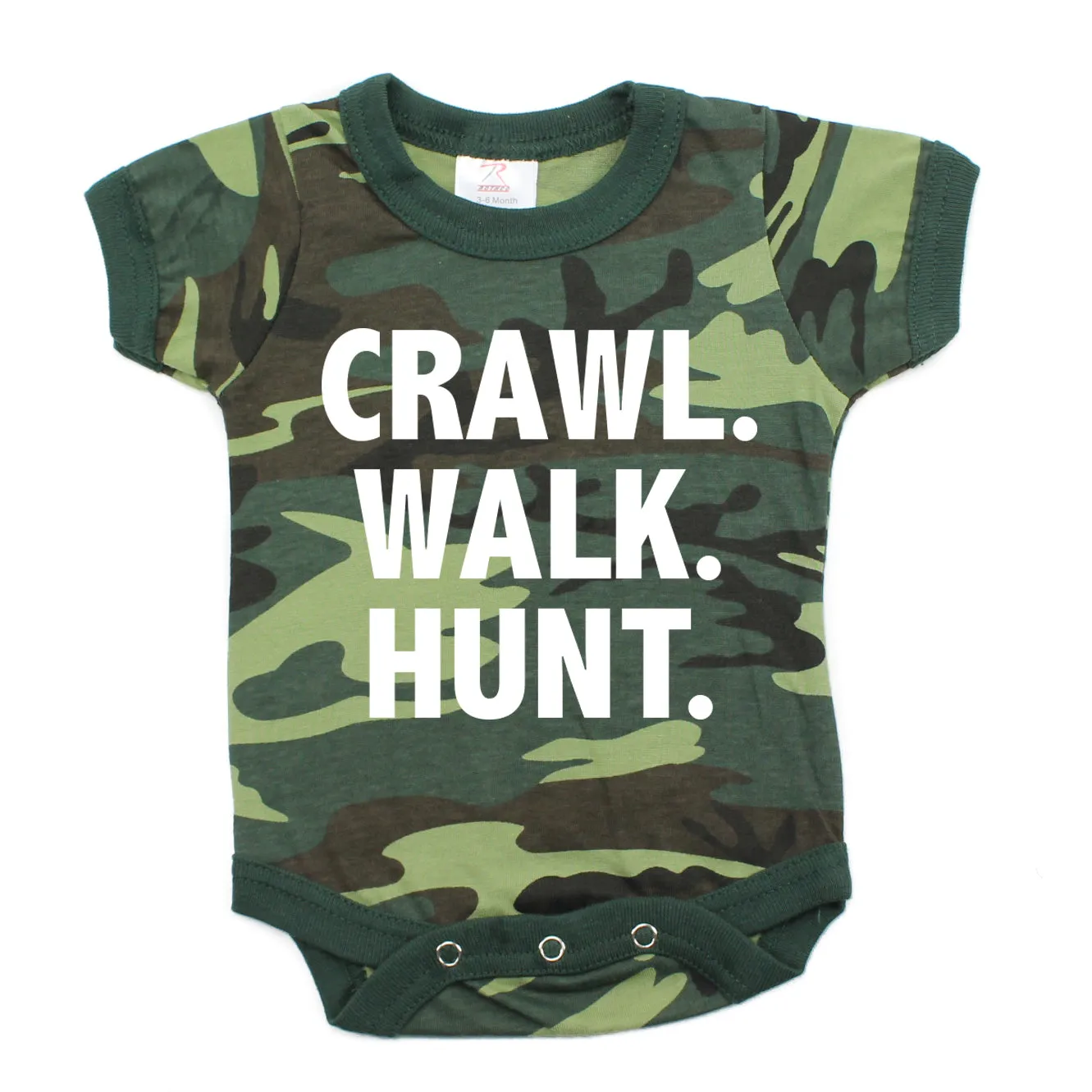 Crawl Walk Hunt Camo Hunting Short Sleeve Baby Infant Bodysuit