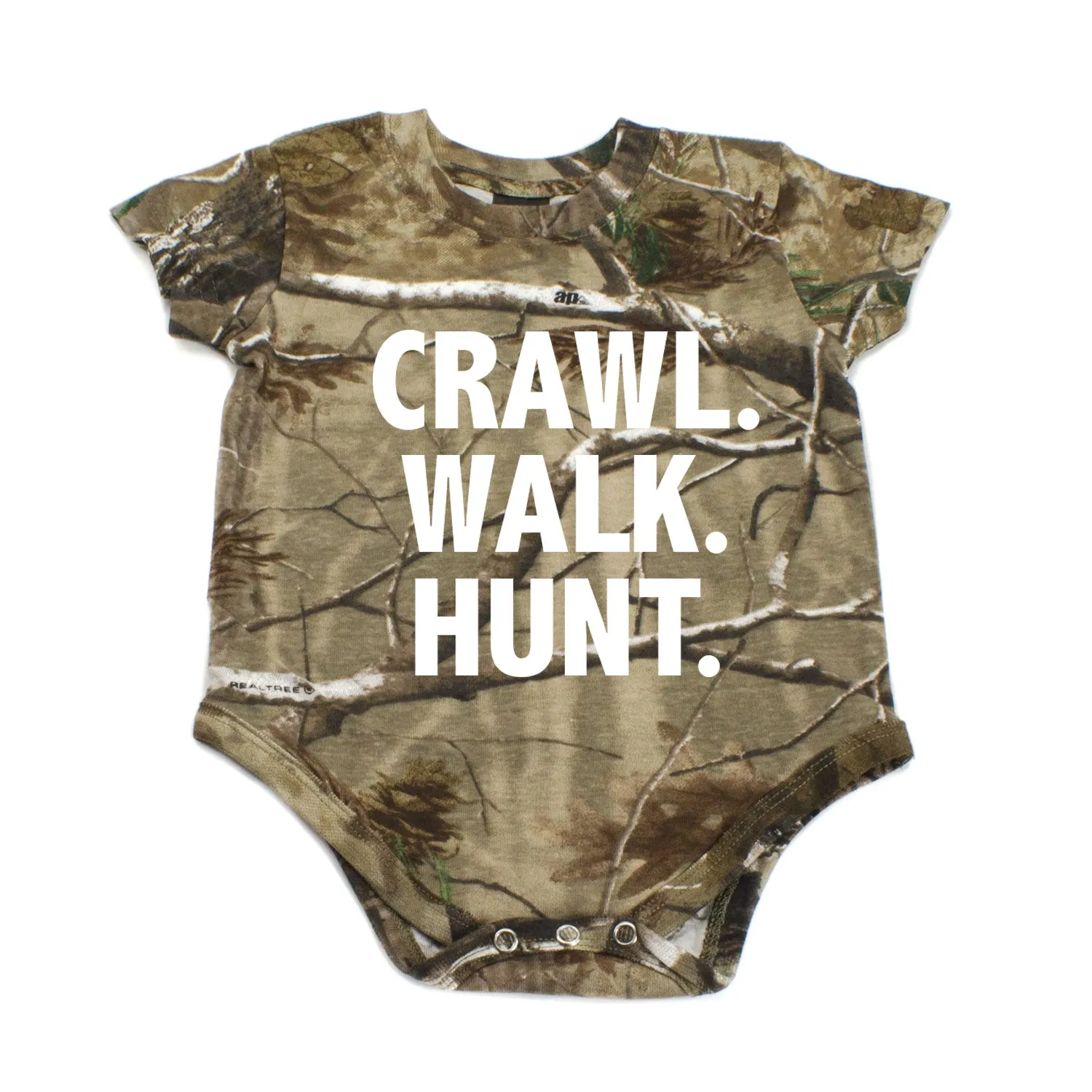 Crawl Walk Hunt Camo Hunting Short Sleeve Baby Infant Bodysuit