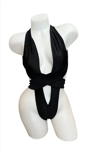 Criss Cross Bodysuit Black