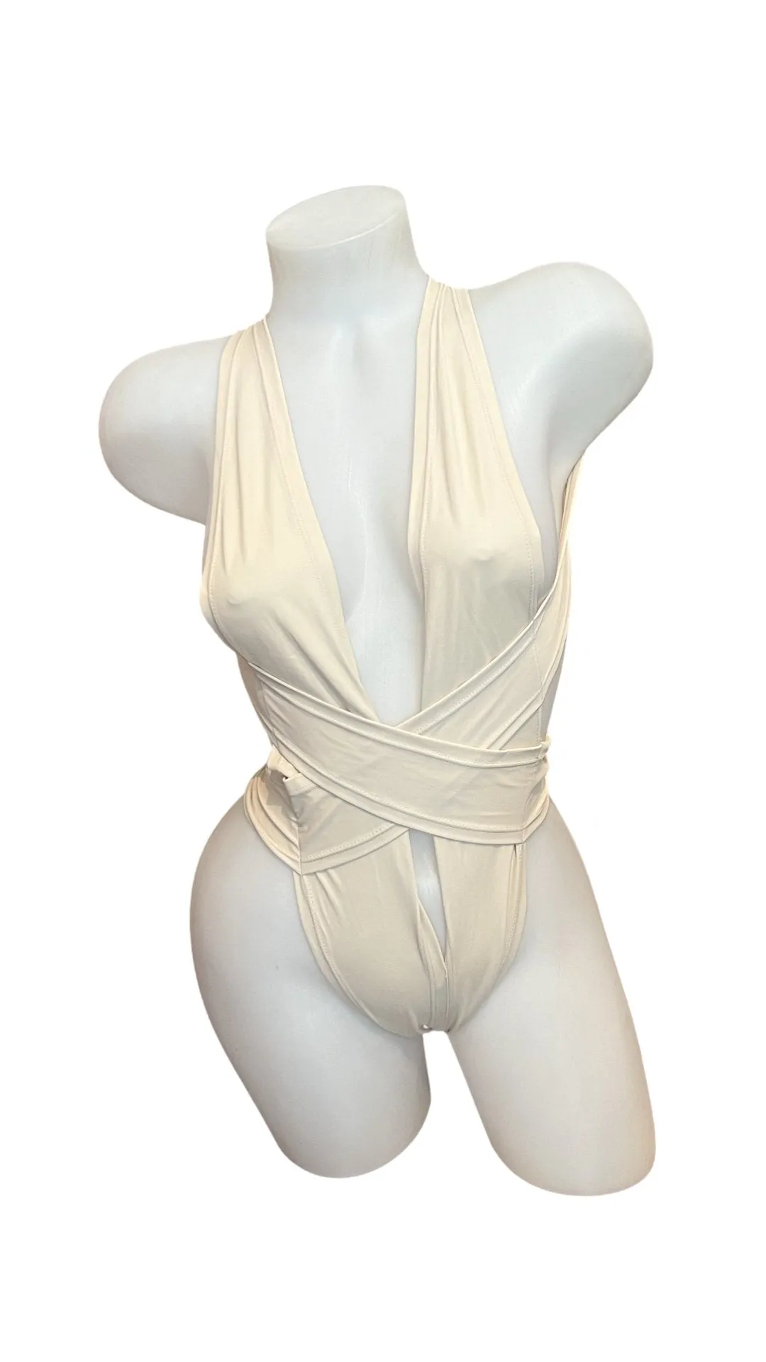 Criss Cross Bodysuit Nude