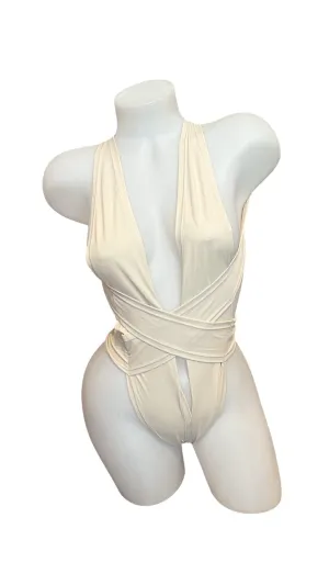 Criss Cross Bodysuit Nude