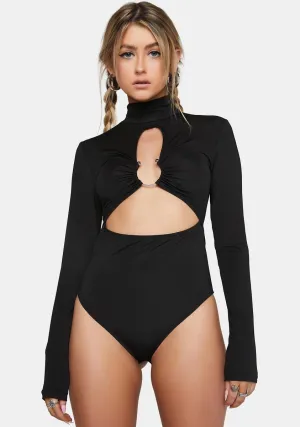 Cut Out Front Long Bodysuit
