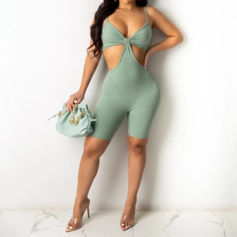 Cut Out Spaghetti Strap Romper