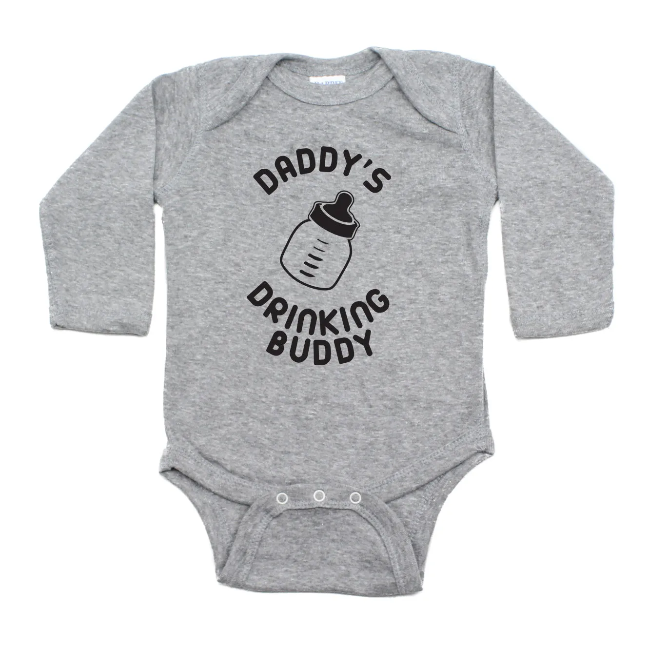 Daddy's Drinking Buddy Long Sleeve Cotton One Piece Baby Bodysuit