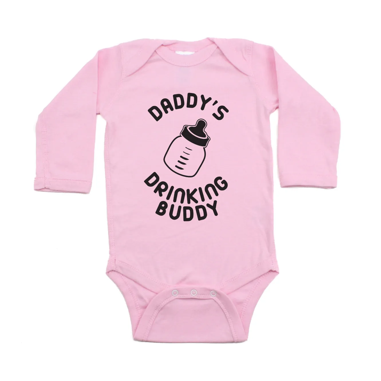 Daddy's Drinking Buddy Long Sleeve Cotton One Piece Baby Bodysuit