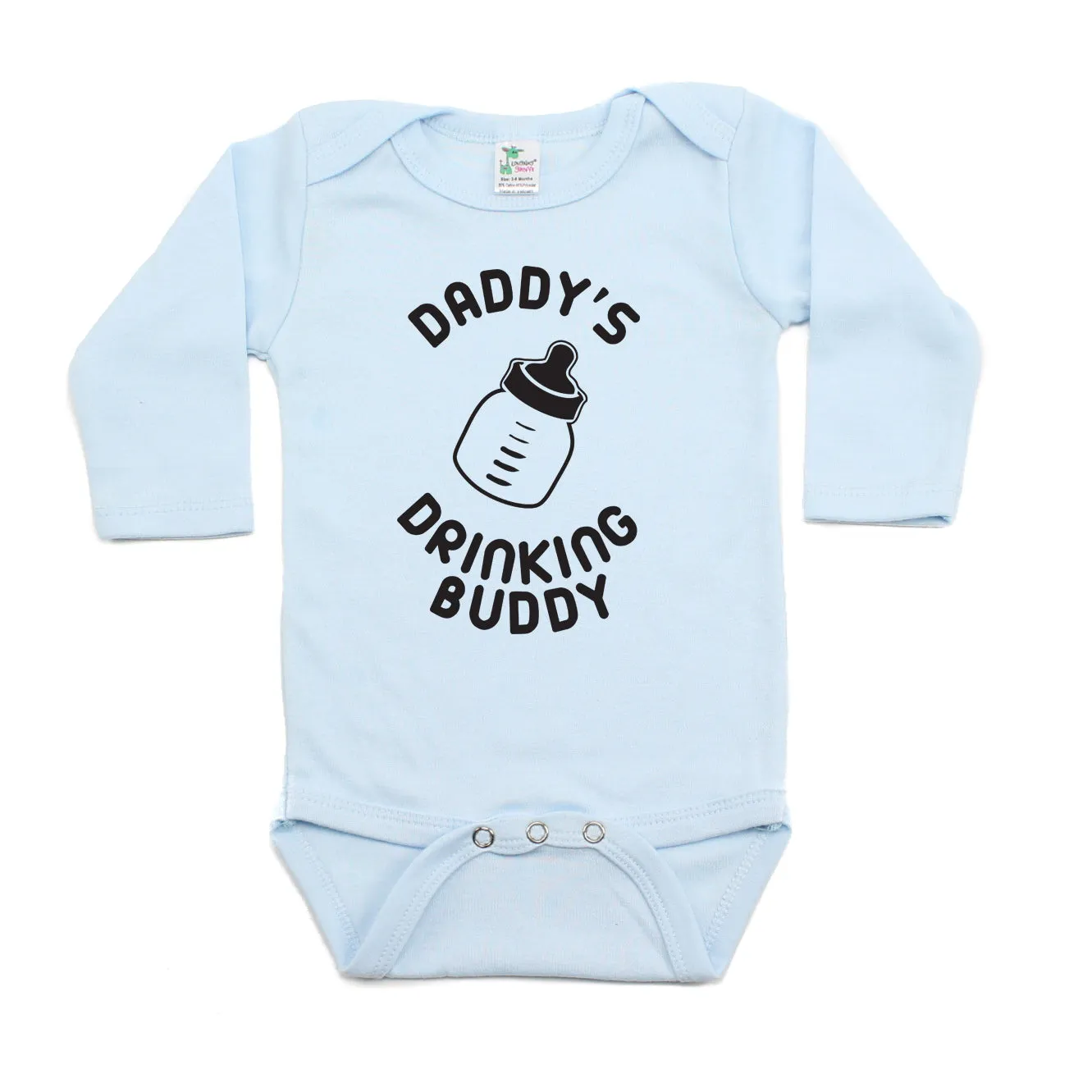 Daddy's Drinking Buddy Long Sleeve Cotton One Piece Baby Bodysuit
