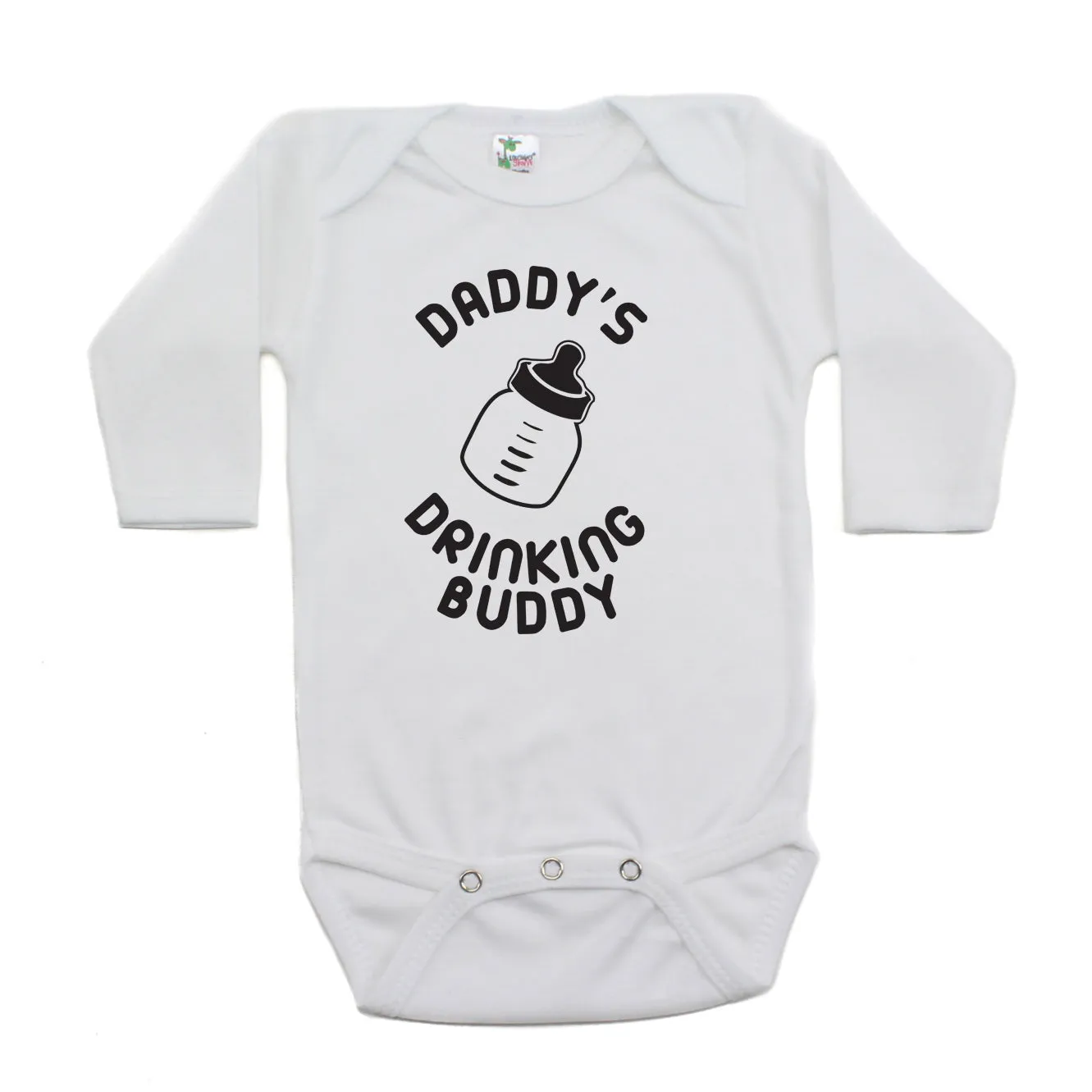 Daddy's Drinking Buddy Long Sleeve Cotton One Piece Baby Bodysuit