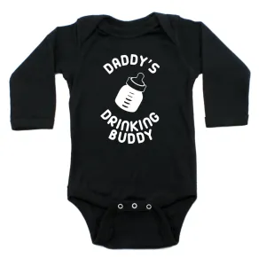 Daddy's Drinking Buddy Long Sleeve Cotton One Piece Baby Bodysuit