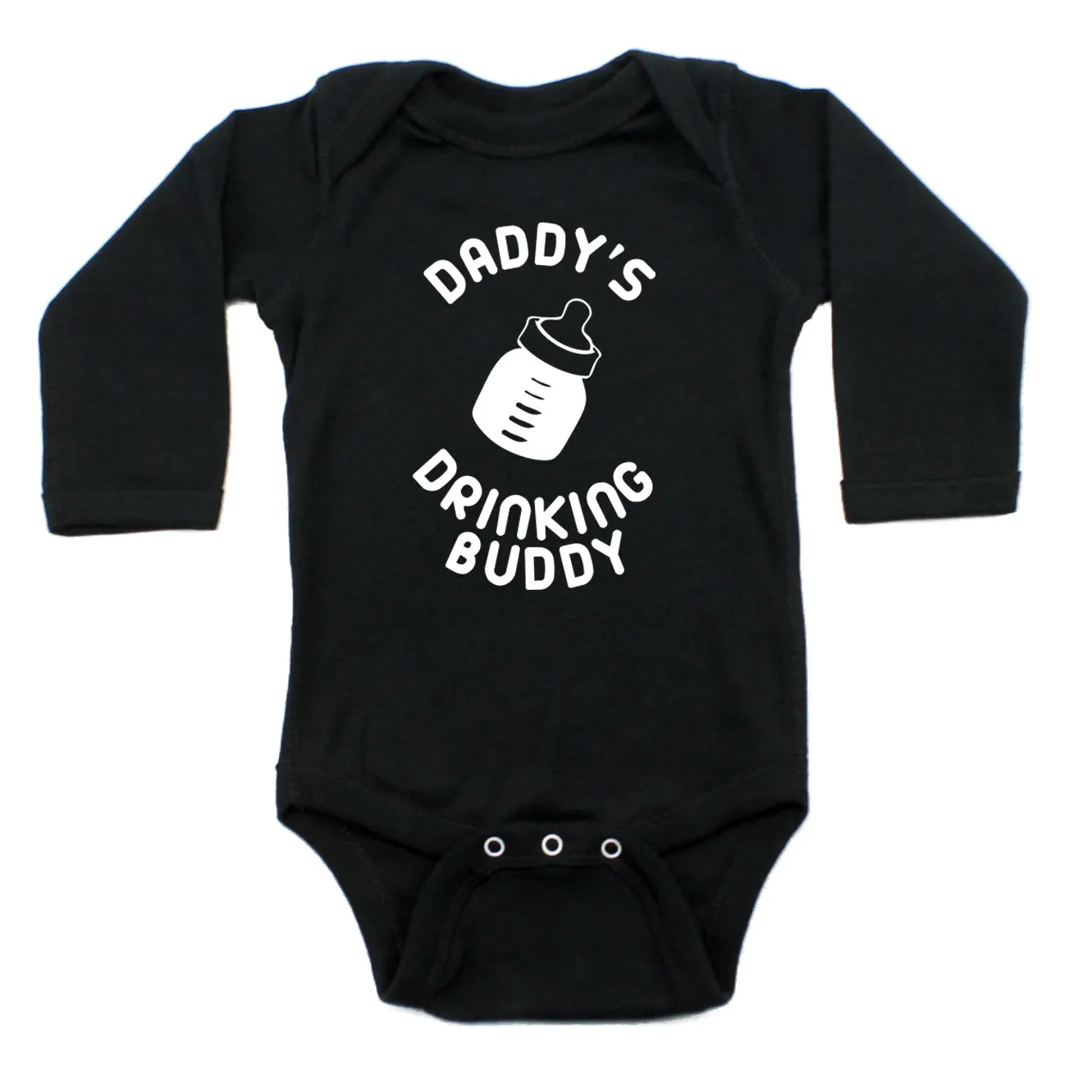 Daddy's Drinking Buddy Long Sleeve Cotton One Piece Baby Bodysuit