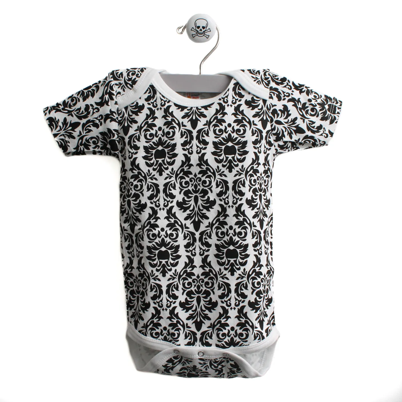 Damask Pattern Short Sleeve Bodysuit