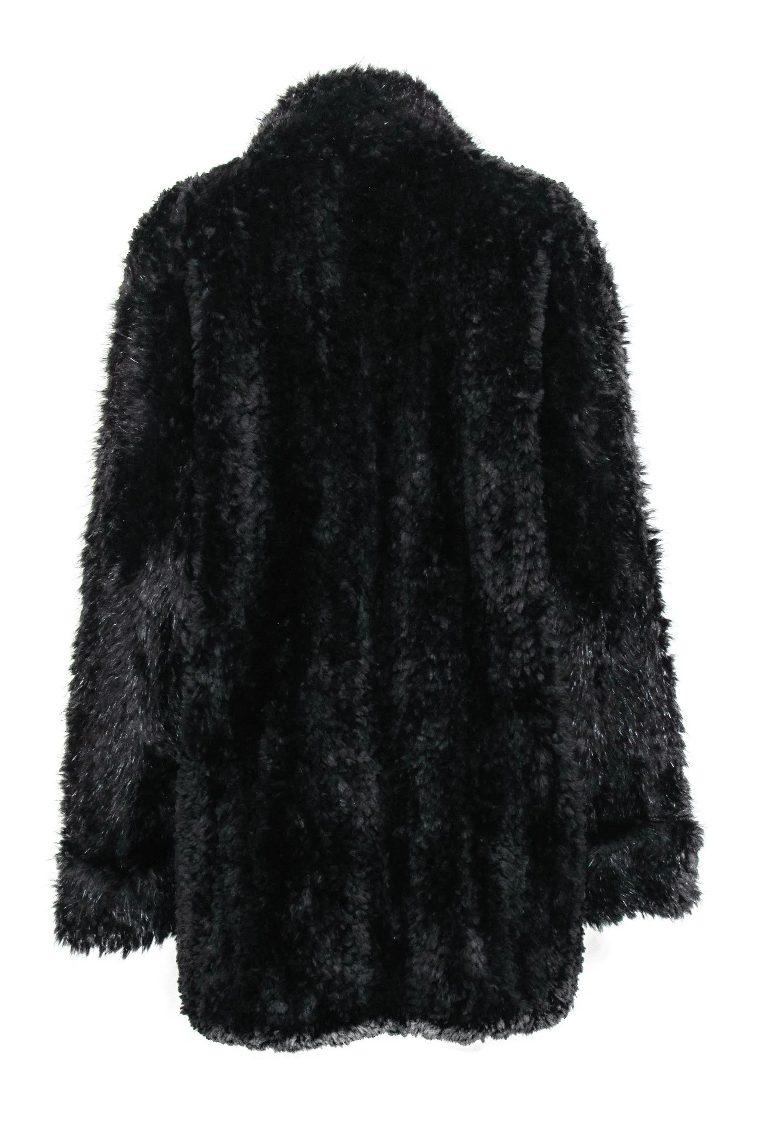 Dasco - Vintage Black Beaver Fur Clasped Coat Sz M