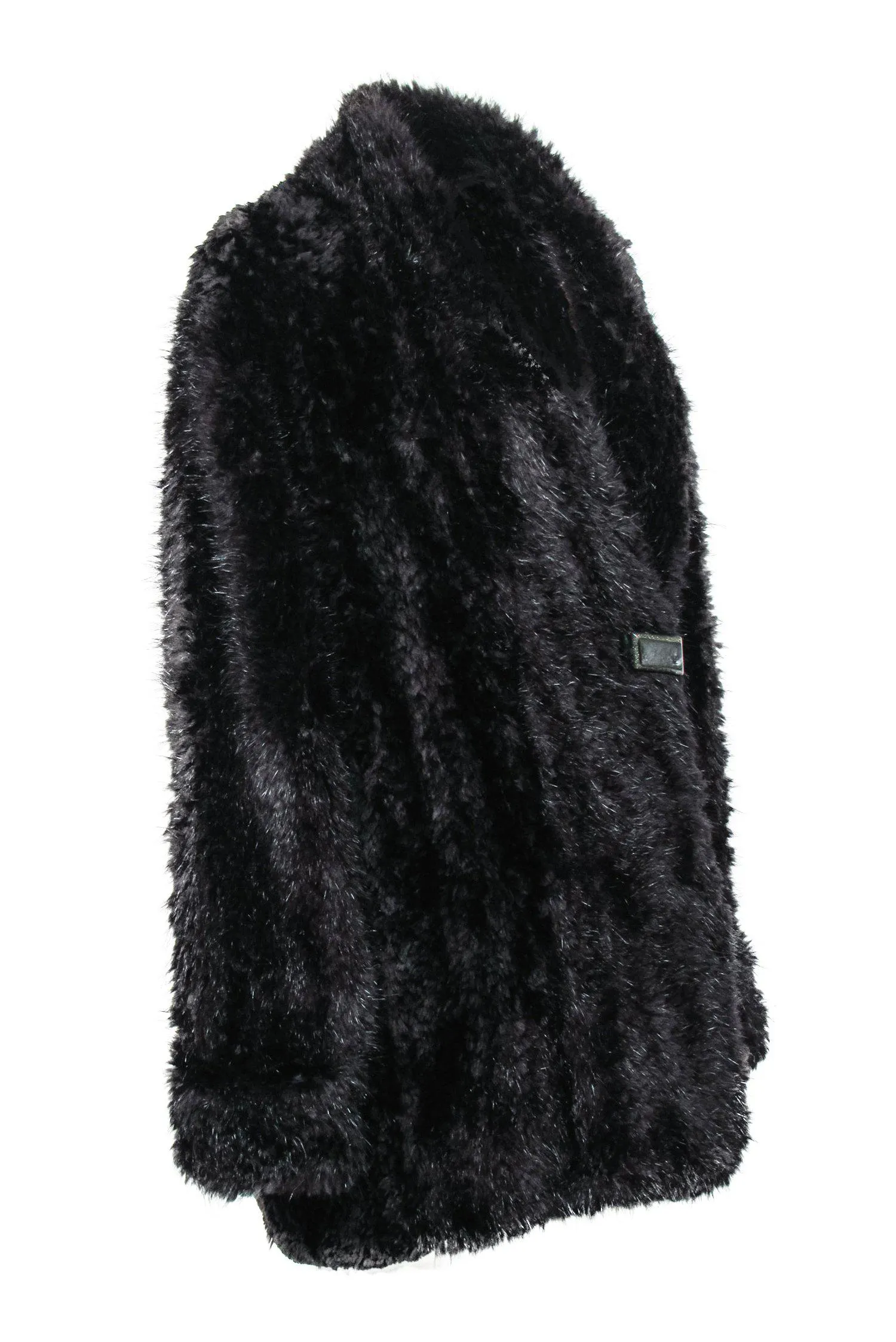 Dasco - Vintage Black Beaver Fur Clasped Coat Sz M