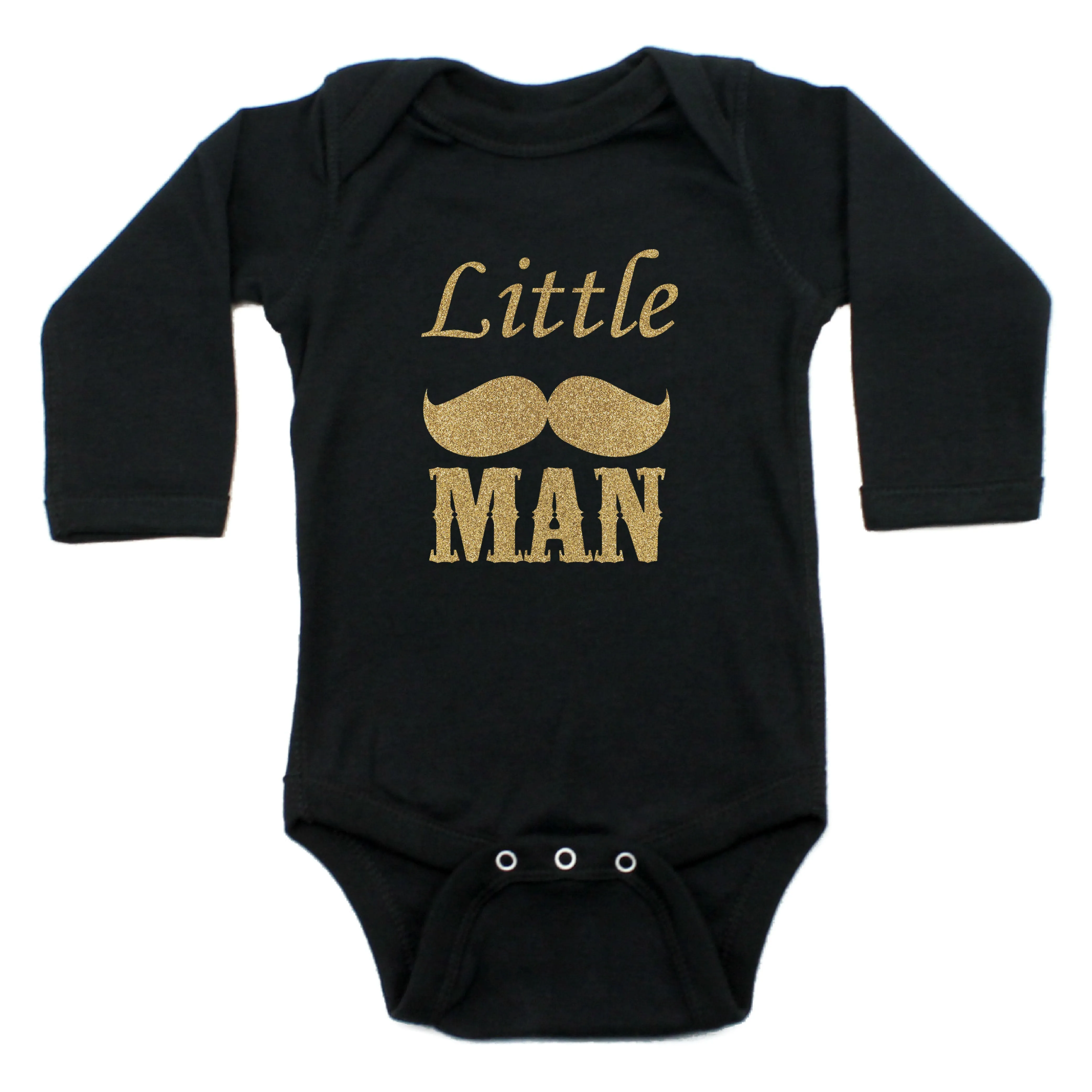 Dashing Little Man Mustache Long Sleeve Bodysuit