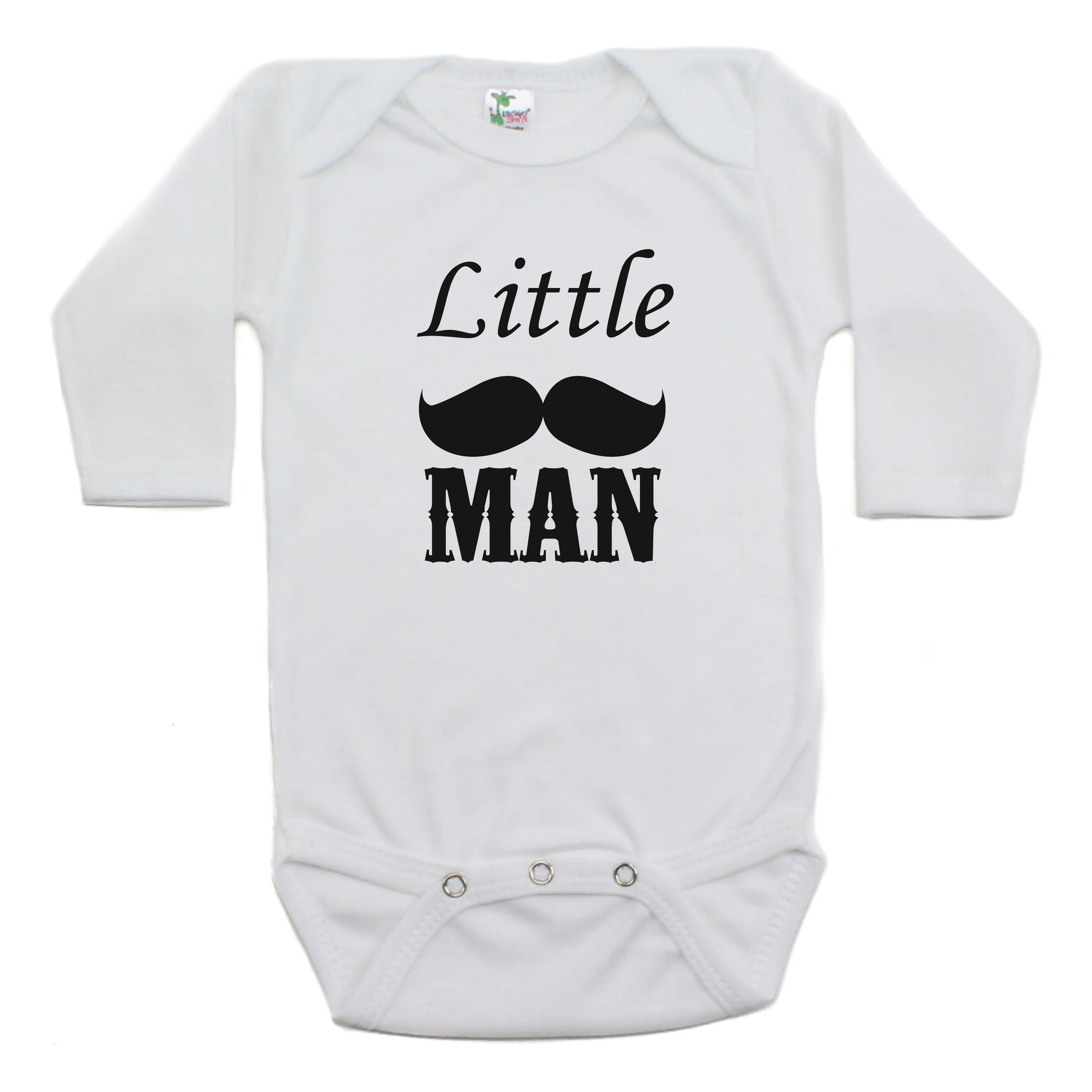 Dashing Little Man Mustache Long Sleeve Bodysuit