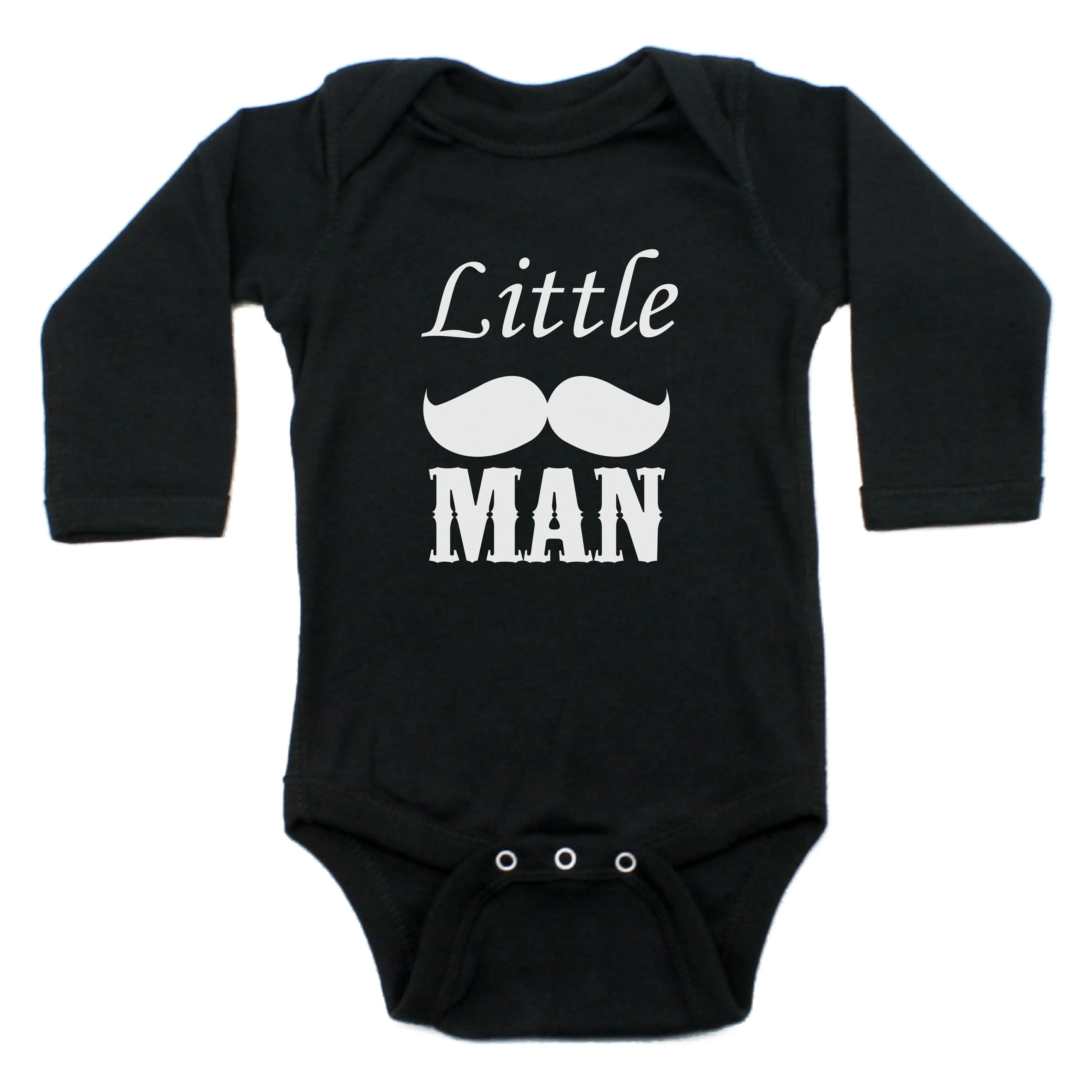 Dashing Little Man Mustache Long Sleeve Bodysuit