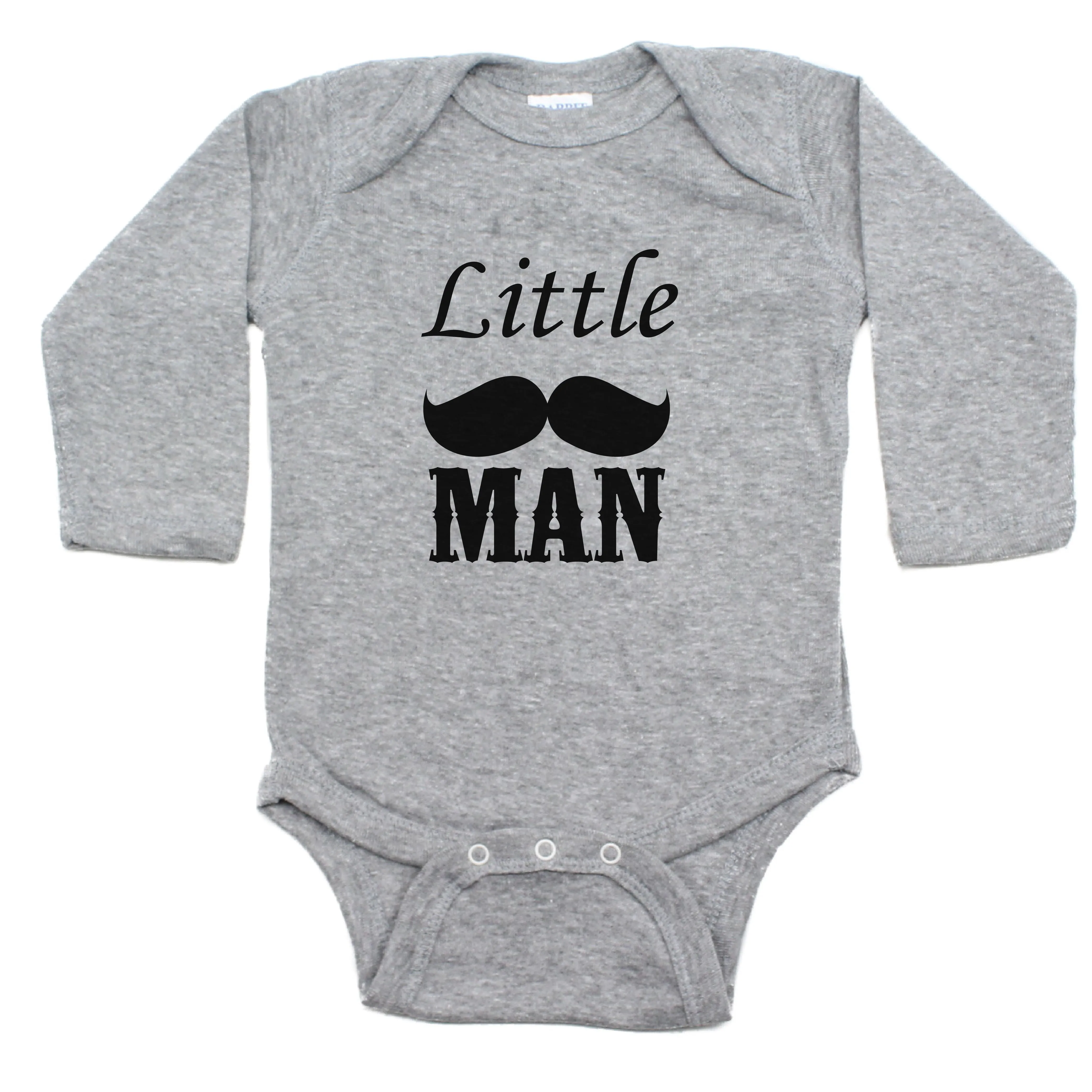 Dashing Little Man Mustache Long Sleeve Bodysuit