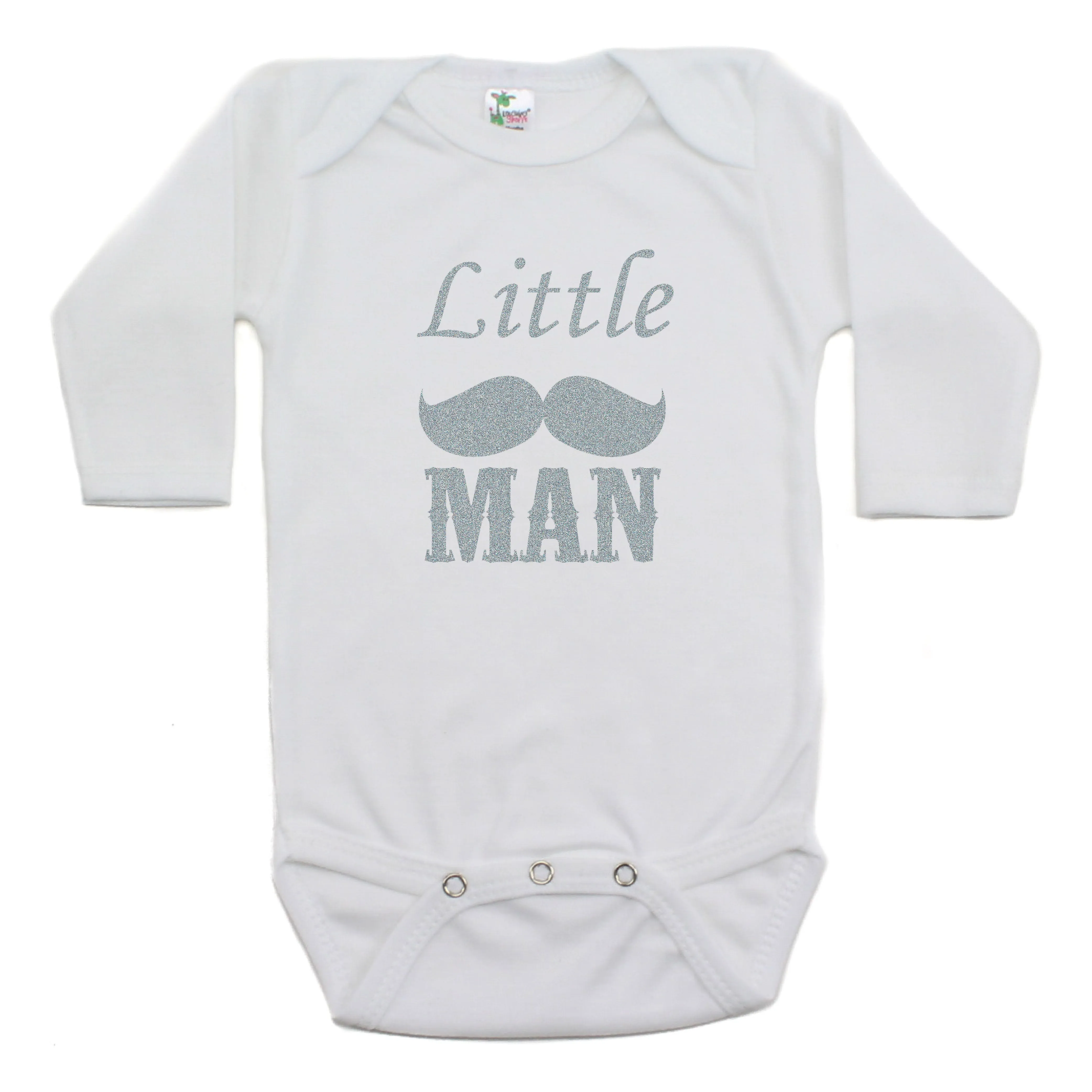Dashing Little Man Mustache Long Sleeve Bodysuit