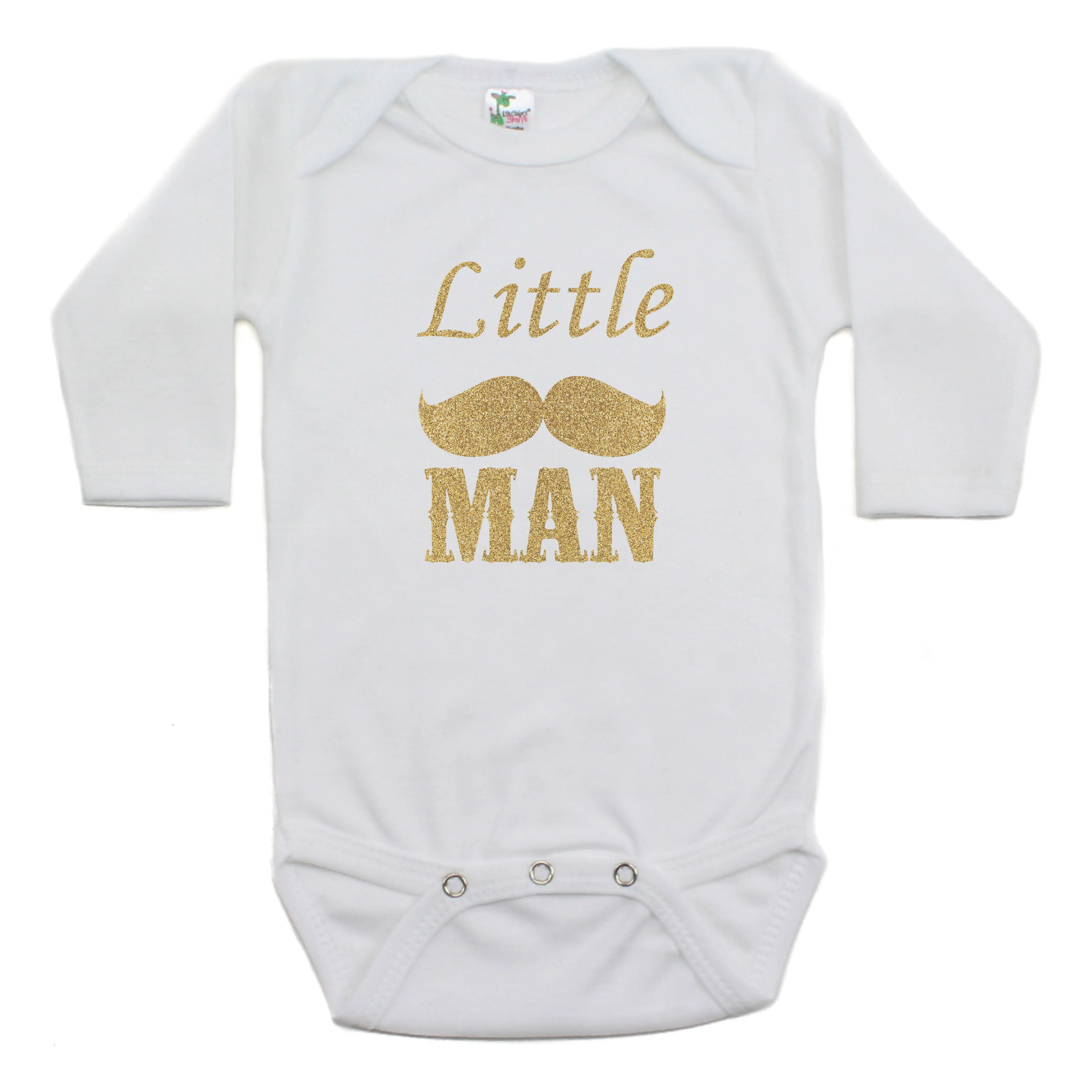 Dashing Little Man Mustache Long Sleeve Bodysuit