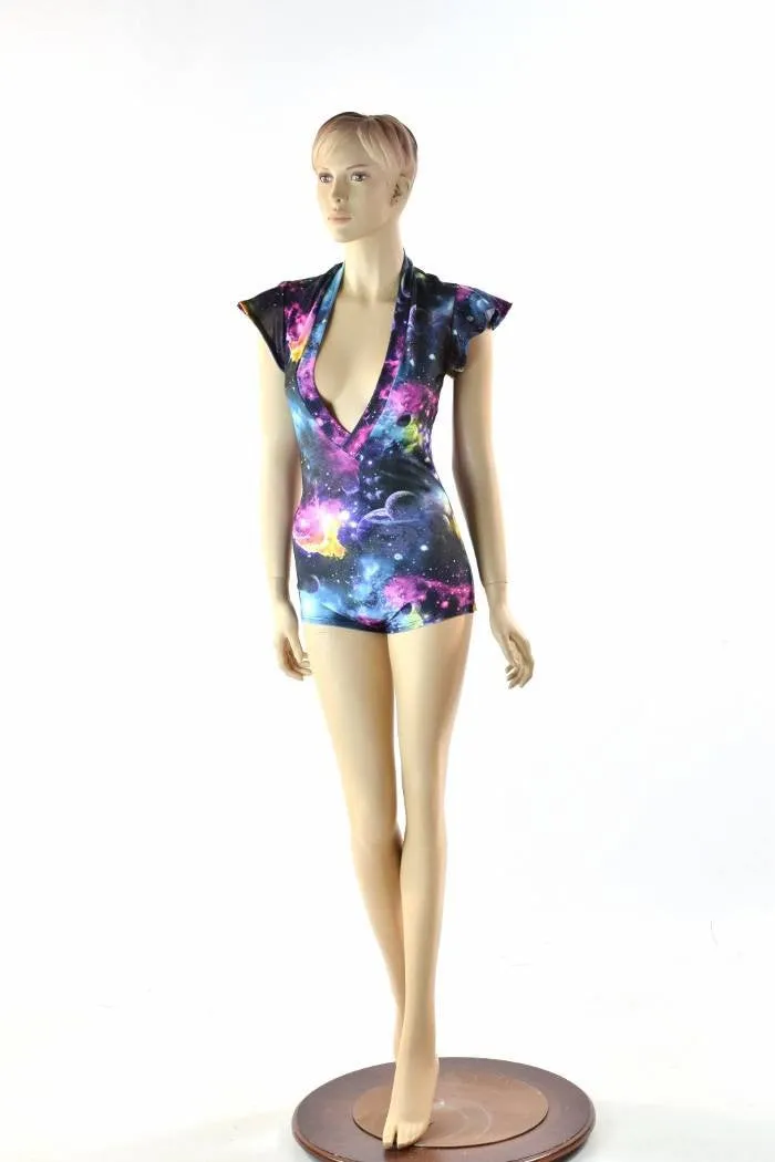 Deep Plunging V Galaxy Romper