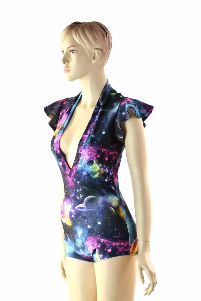 Deep Plunging V Galaxy Romper