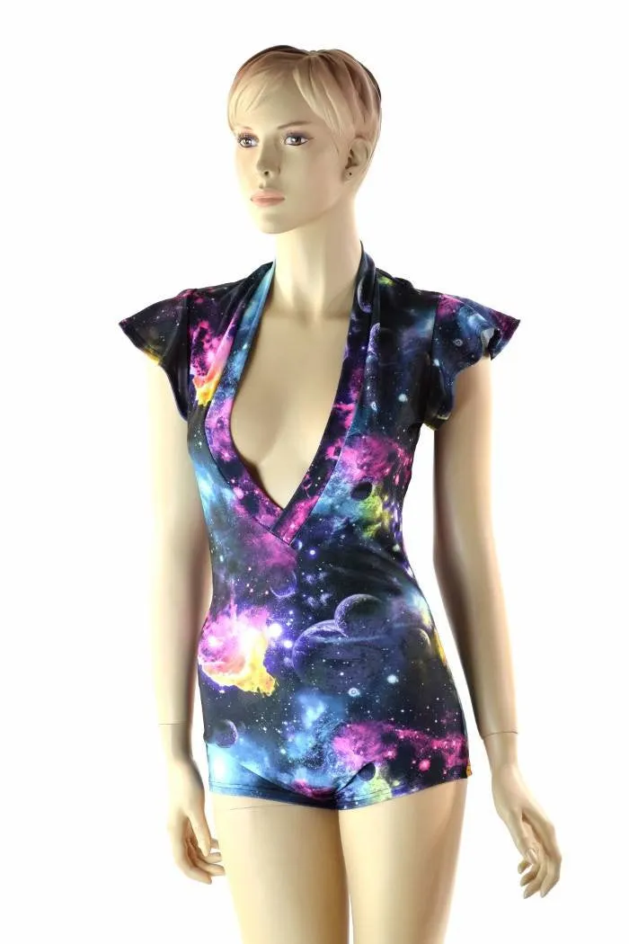 Deep Plunging V Galaxy Romper