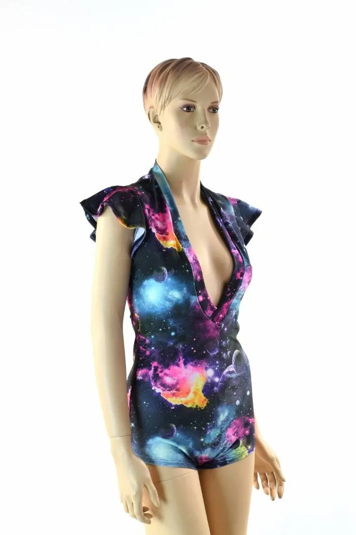 Deep Plunging V Galaxy Romper