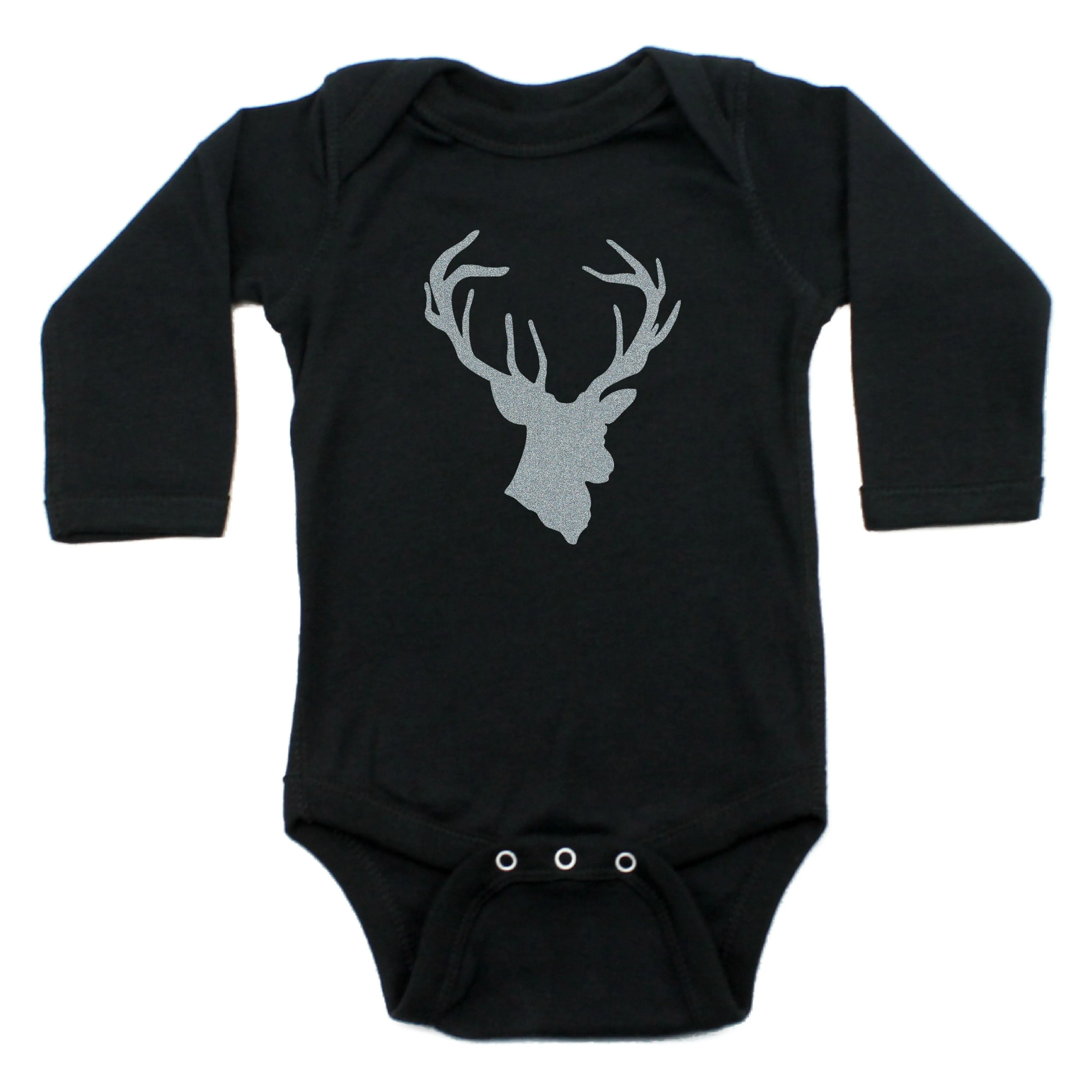 DEER HEAD Hunting Buck 100% Cotton Long Sleeve Bodysuit