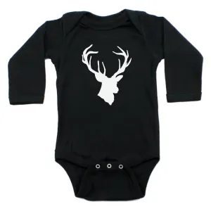 DEER HEAD Hunting Buck 100% Cotton Long Sleeve Bodysuit