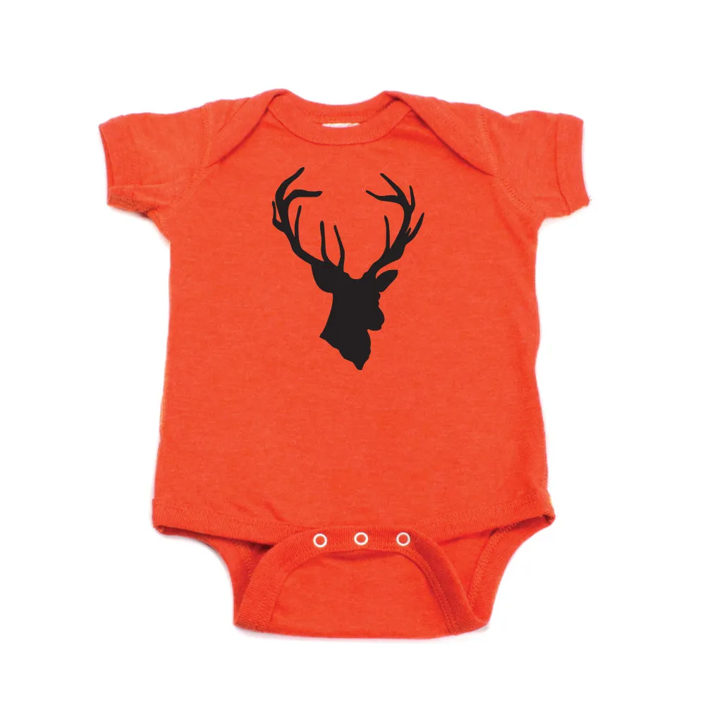 Deer Head Hunting Buck Short Sleeve Cotton Bodysuit