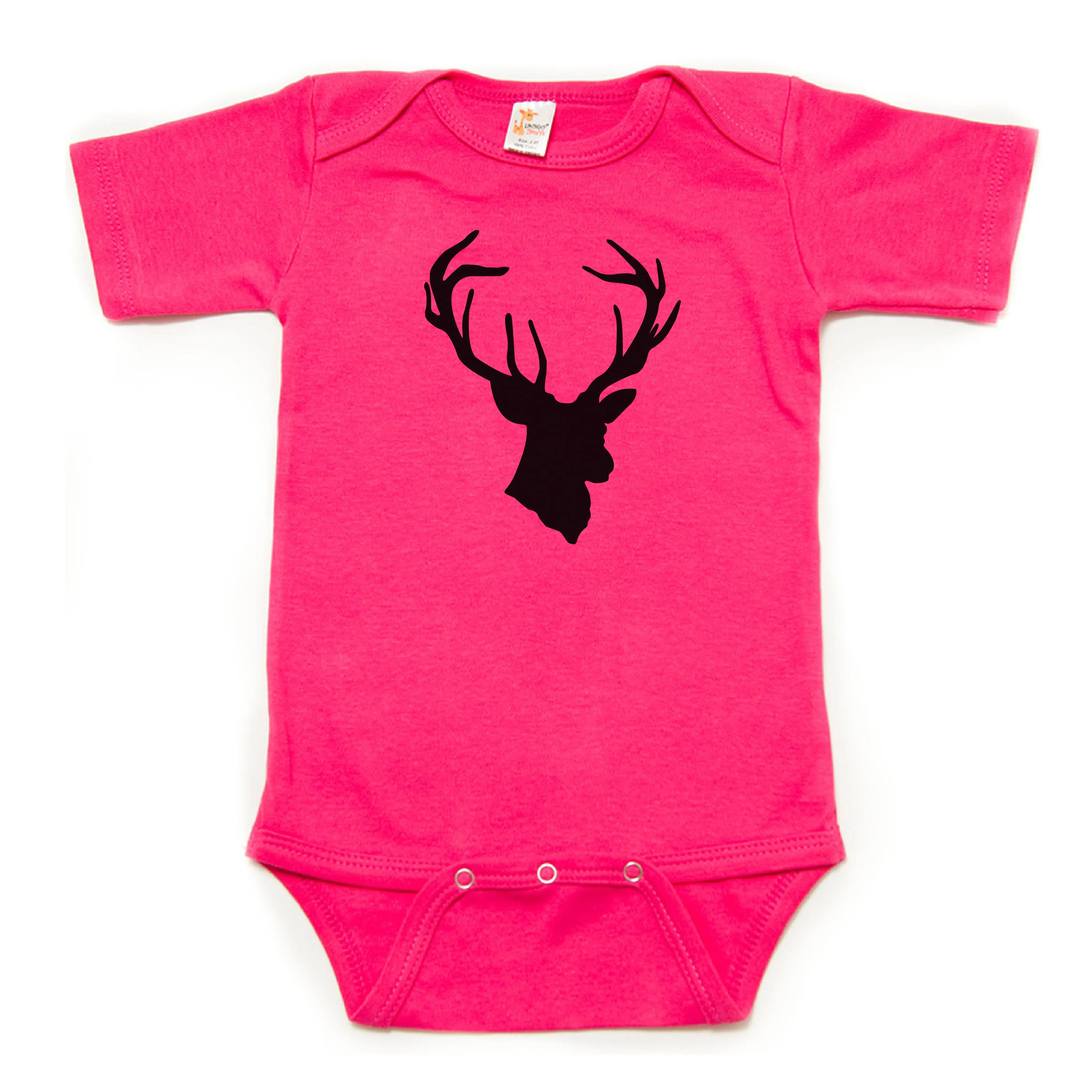 Deer Head Hunting Buck Short Sleeve Cotton Bodysuit