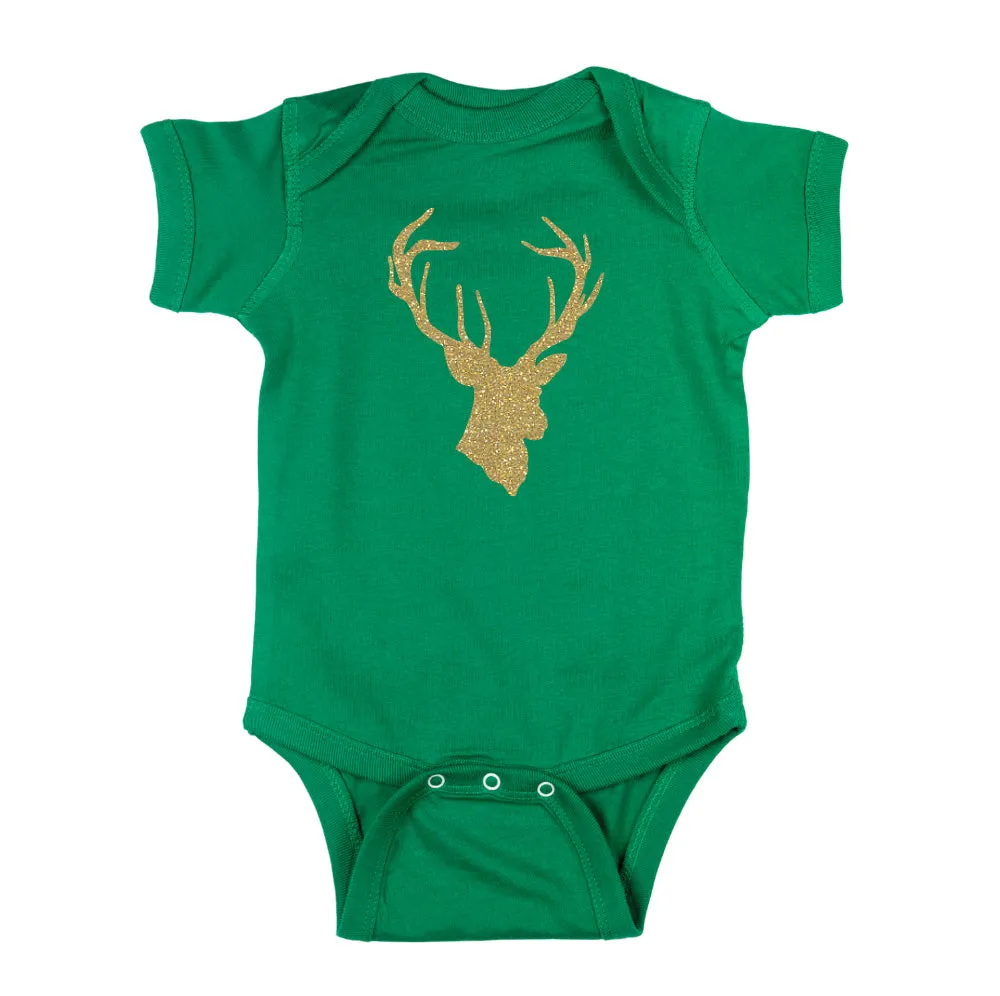 Deer Head Hunting Buck Short Sleeve Cotton Bodysuit