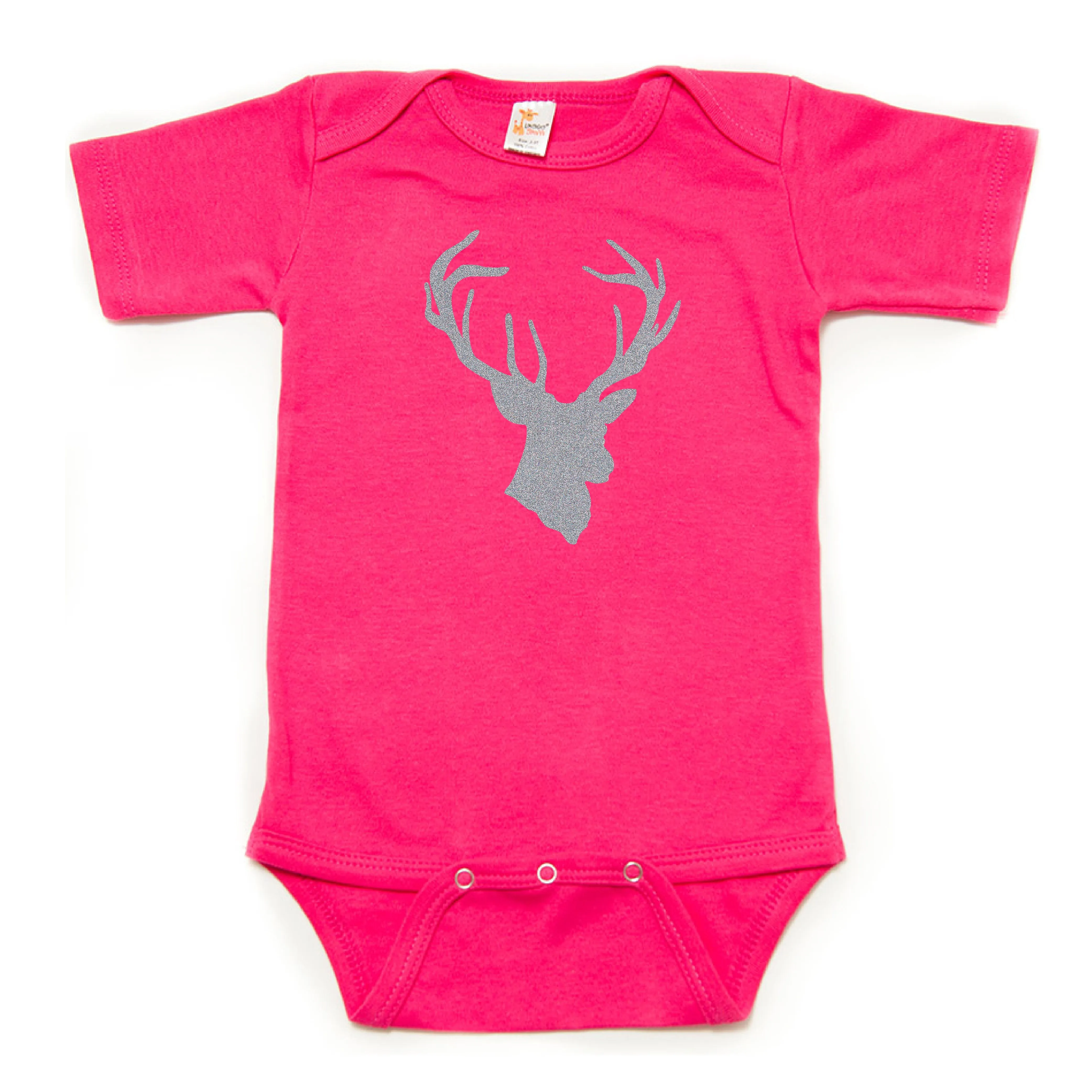 Deer Head Hunting Buck Short Sleeve Cotton Bodysuit