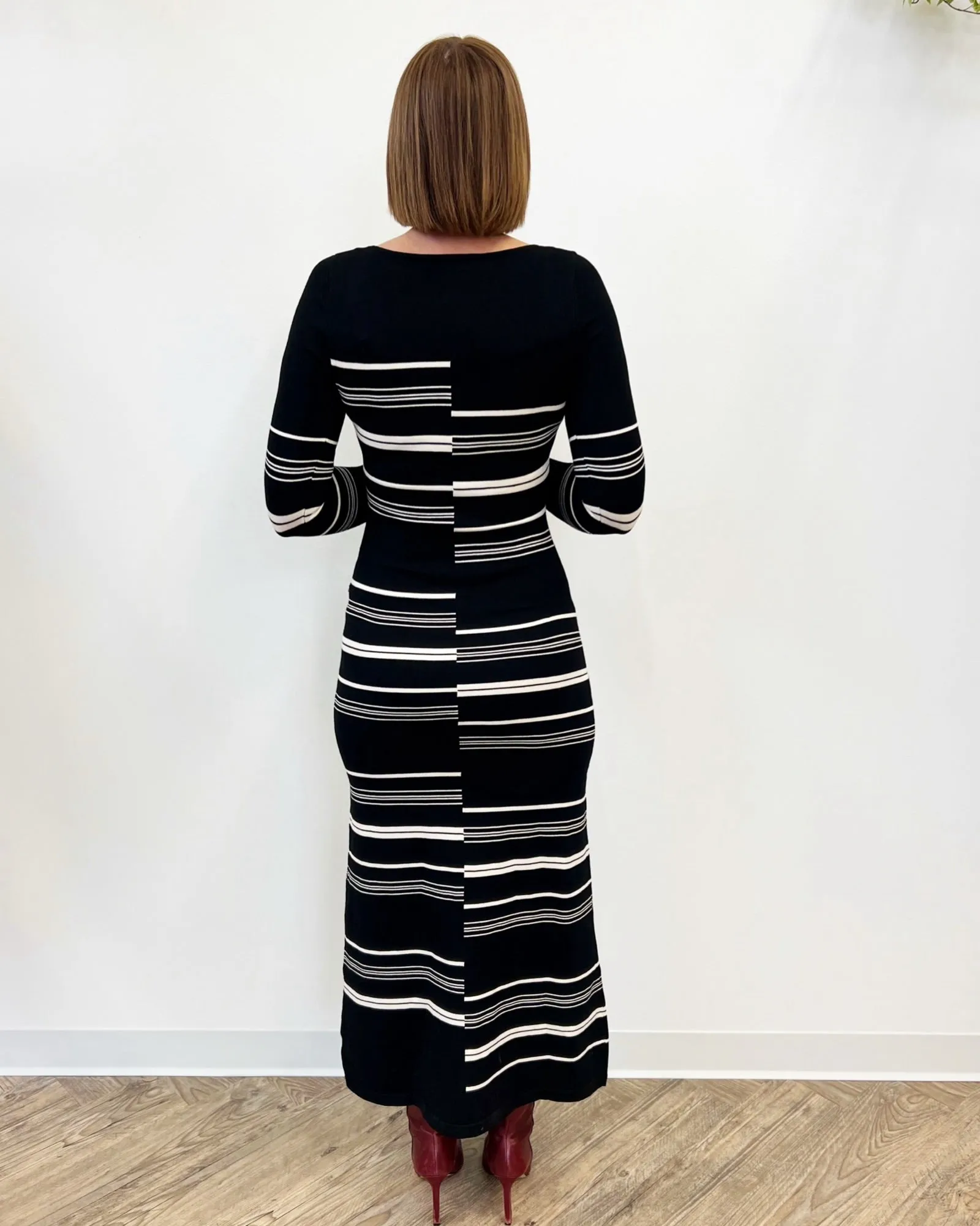 Demi Stripped Sweater Dress