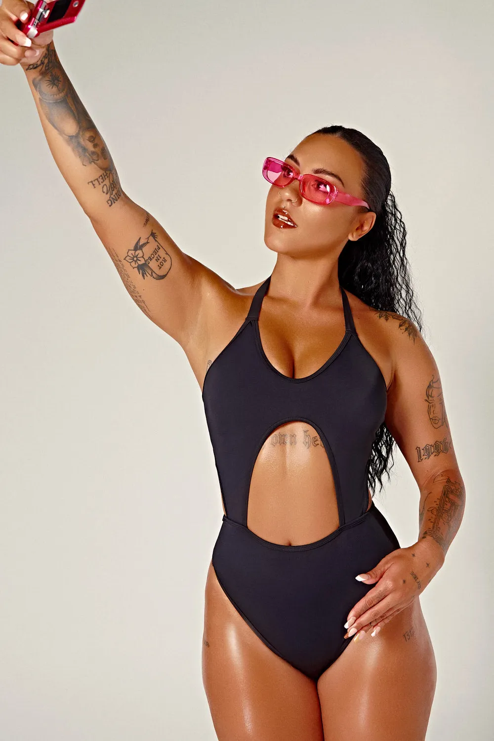 DollHaus Halter Bodysuit - Black