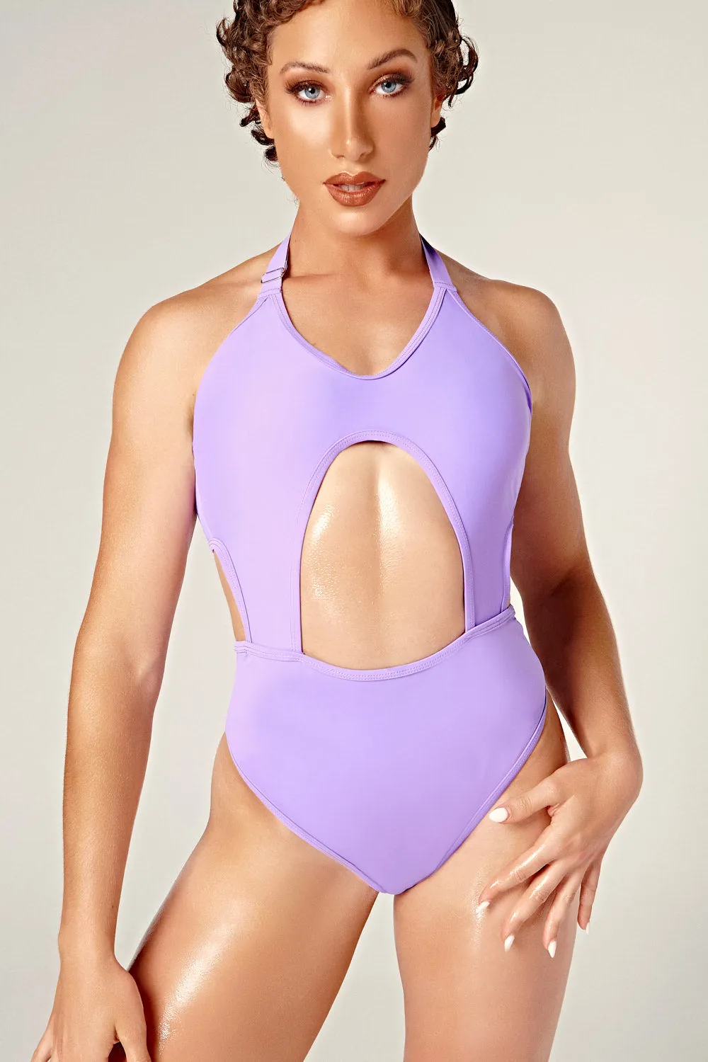 DollHaus Halter Bodysuit - Purple