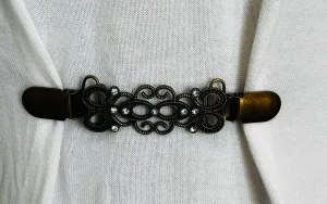 Dress Clips Rhinestone Waist Clip Cardigan Clip Bronze Sweater Clip Cinch Clip for Kameez Clip Jewelry Gift for Mom Gift for Her by Fabulici
