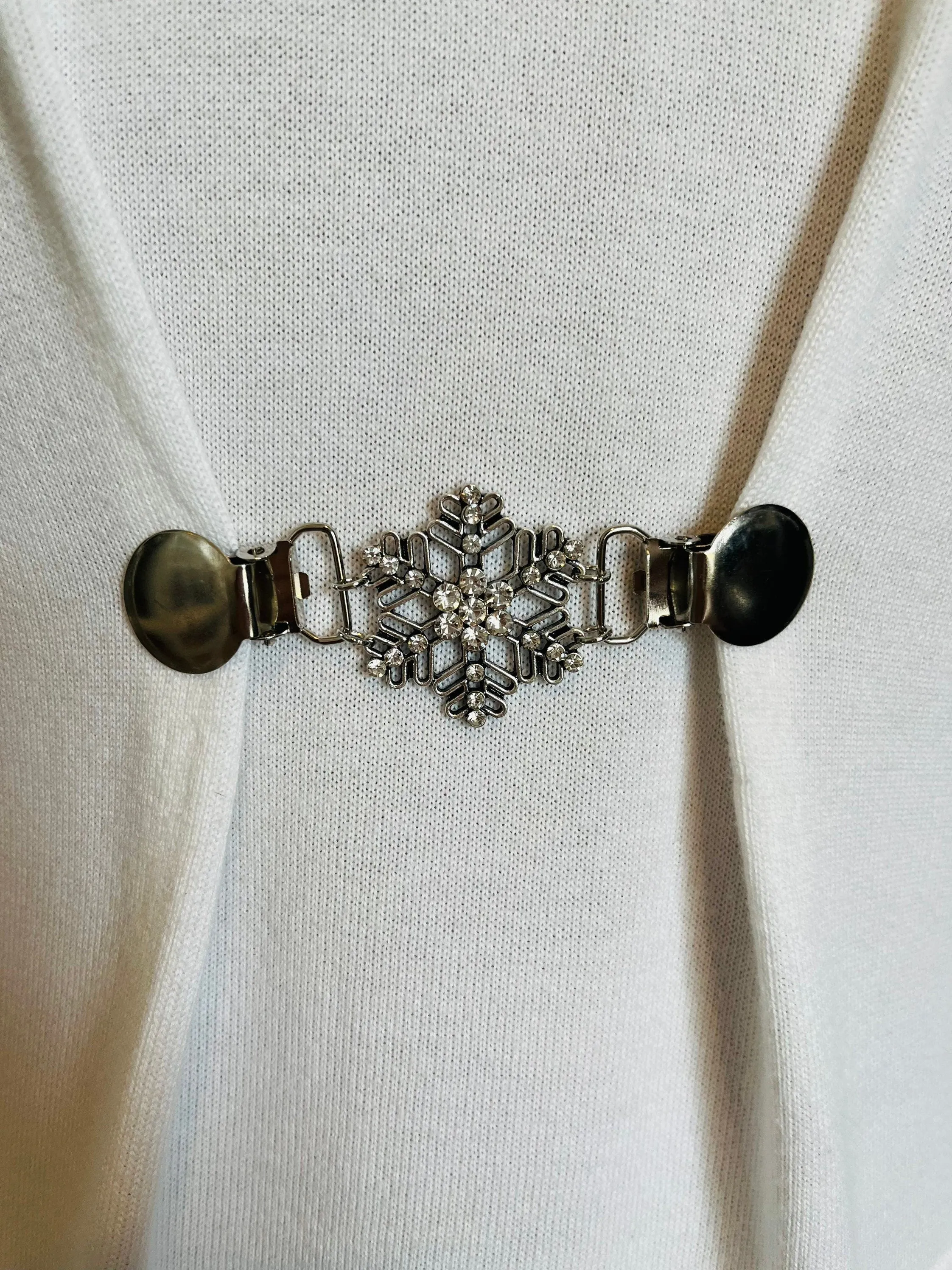 Dress Clips Snowflake Dress Cinch Clips for Cardigan Clasp Rhinestone Waistband Tightener for Dress Clip for Sweater Clips  Gift for Her
