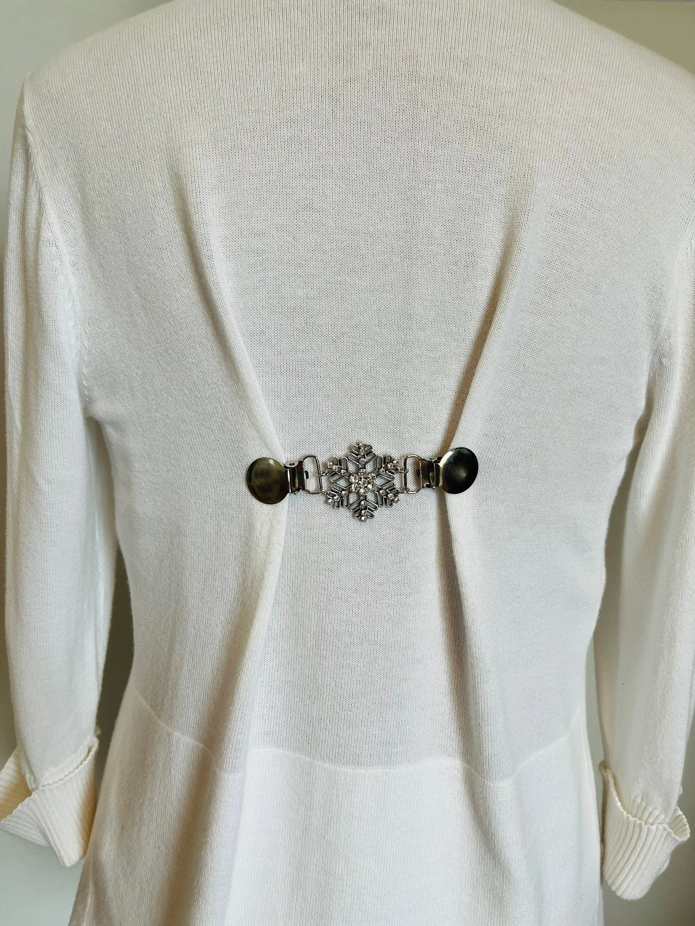 Dress Clips Snowflake Dress Cinch Clips for Cardigan Clasp Rhinestone Waistband Tightener for Dress Clip for Sweater Clips  Gift for Her