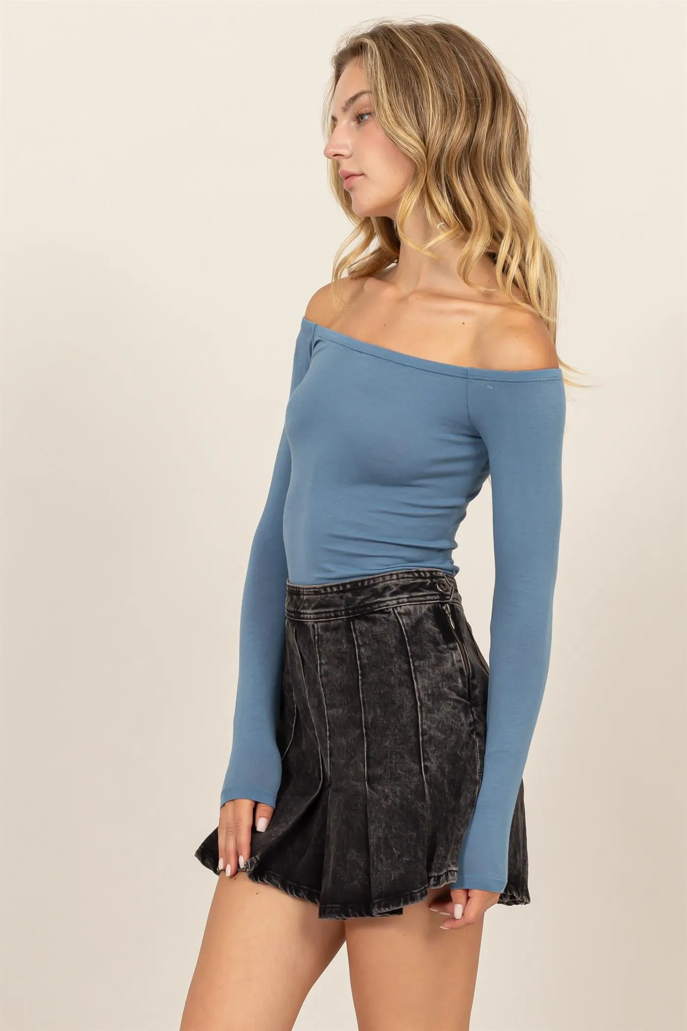 DZ24E770-OFF-THE-SHOULDER LONG SLEEVE BODYSUIT