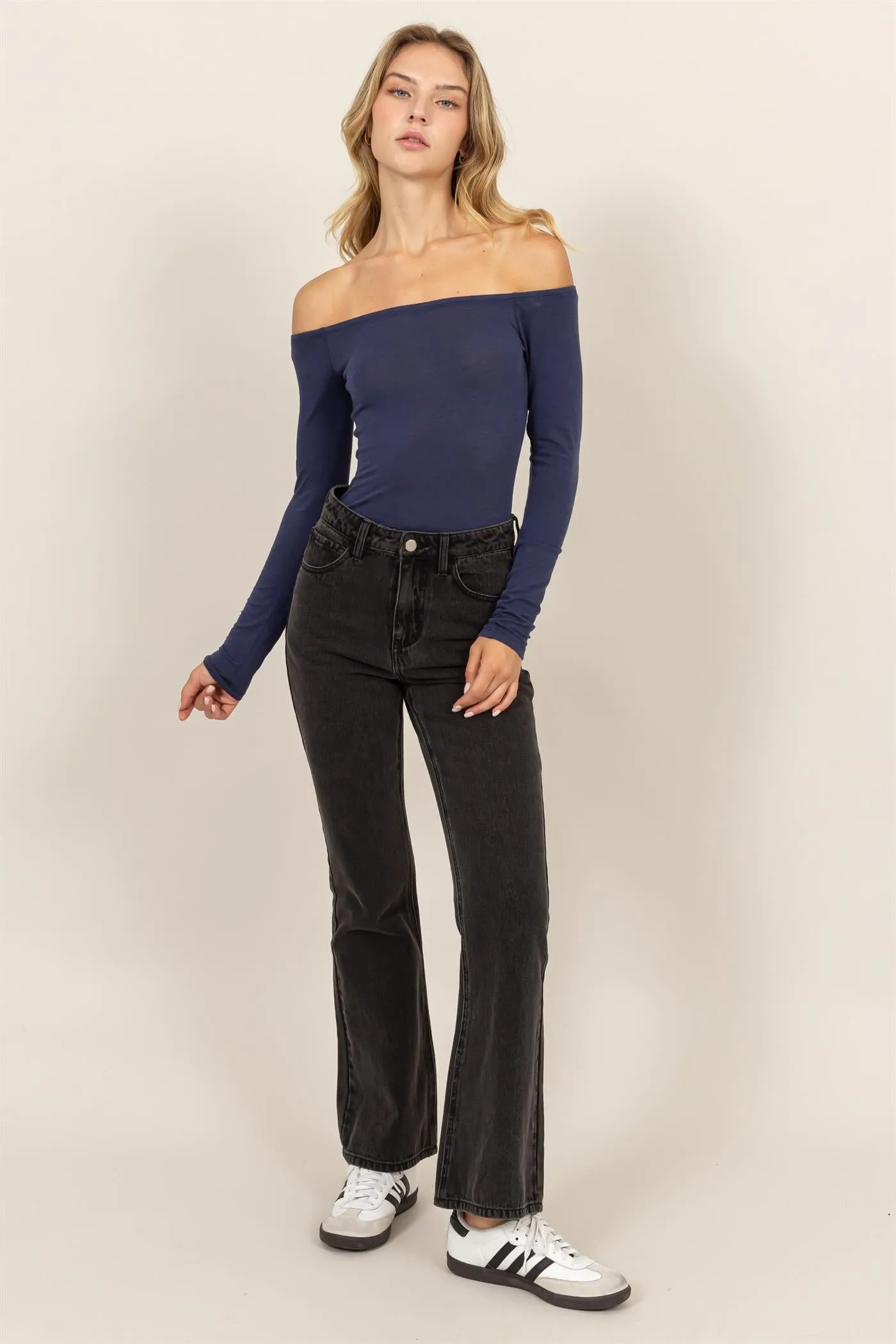 DZ24E770-OFF-THE-SHOULDER LONG SLEEVE BODYSUIT