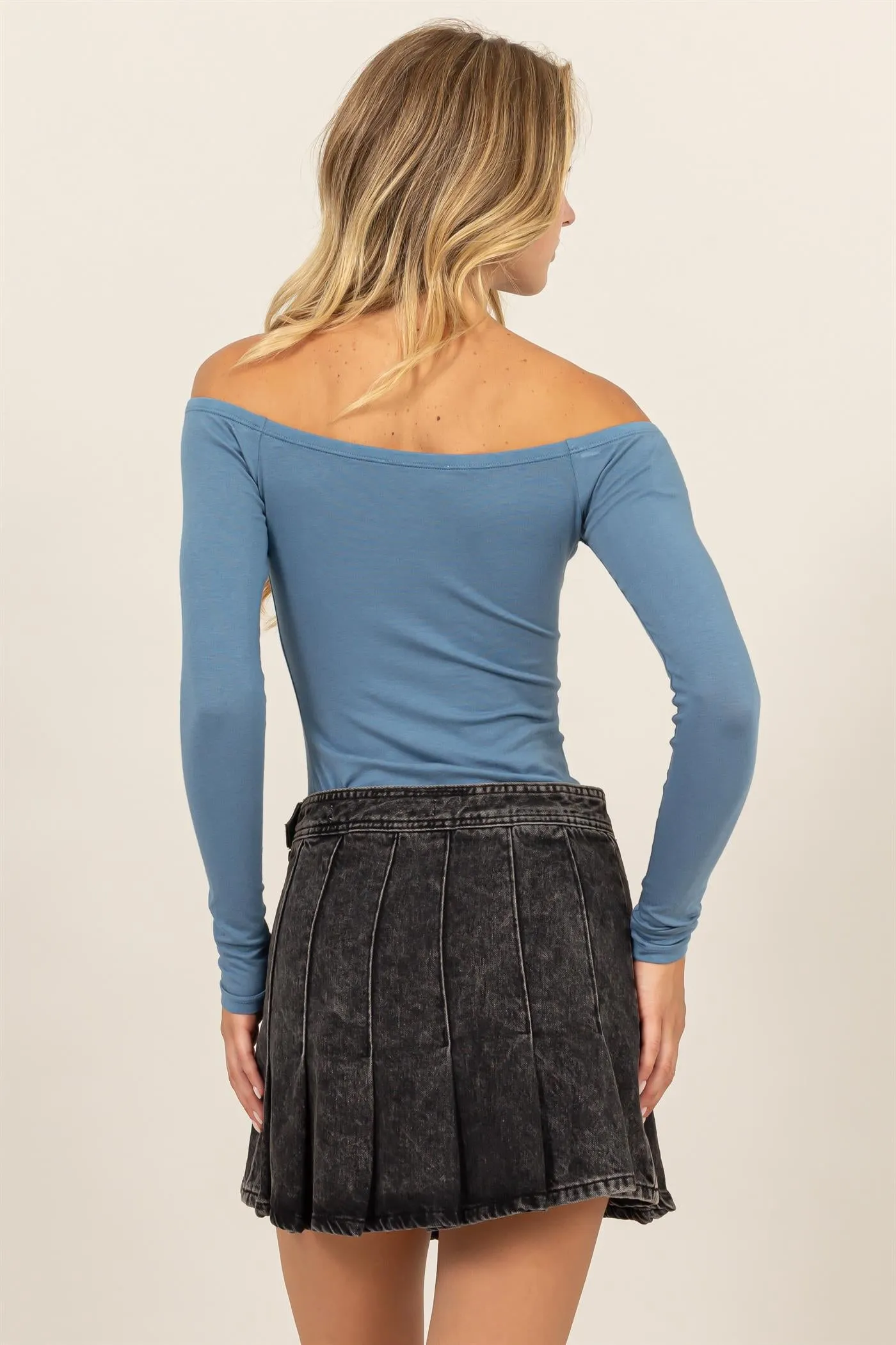 DZ24E770-OFF-THE-SHOULDER LONG SLEEVE BODYSUIT
