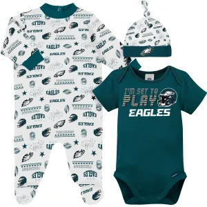 Eagles Baby Boys 3-Piece Bodysuit, Sleep 'N Play, and Cap Set