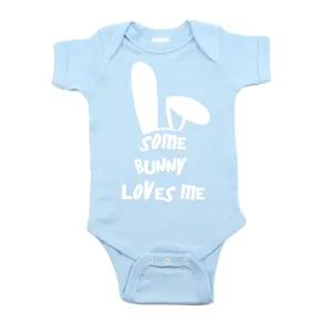 Easter Some Bunny Loves Me Short Sleeve Baby Infant Bodysuit