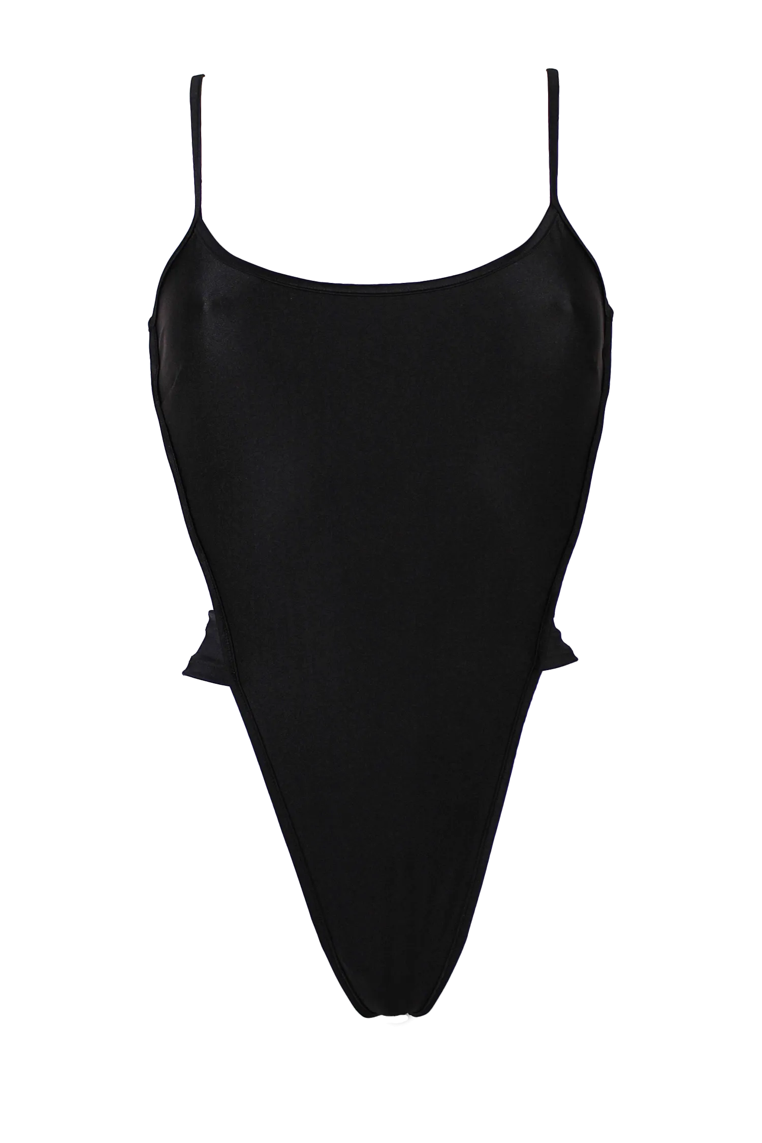 Edgy Swimwear High-Cut Bodysuit / STRAPPY BACK SWIM BLACK