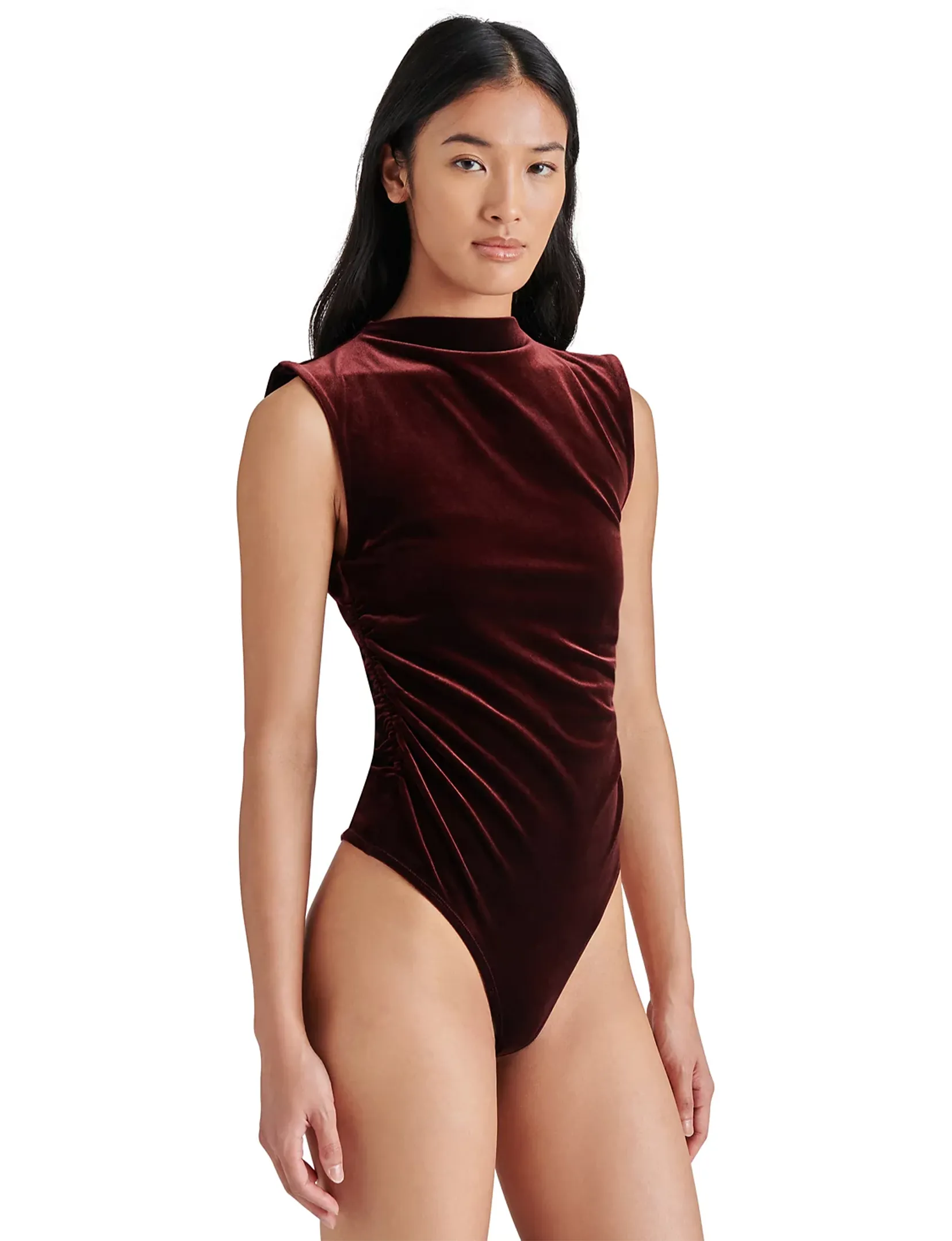 Esen Velvet Bodysuit, Wine
