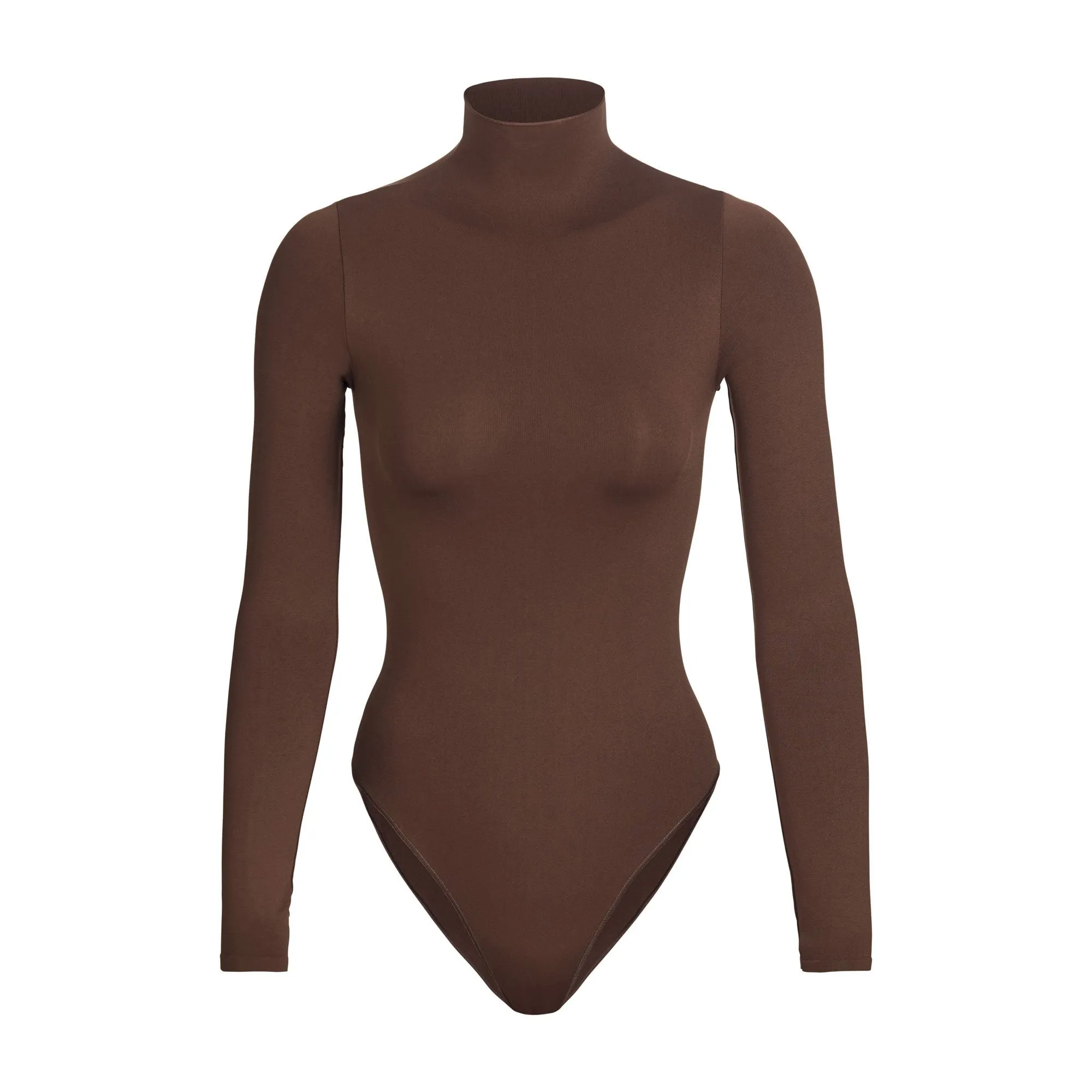 ESSENTIAL MOCK NECK LONG SLEEVE BODYSUIT | SMOKEY QUARTZ