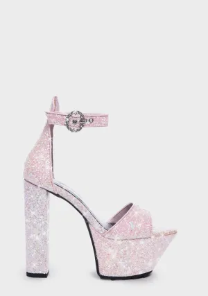 Eye Catcher Platform Glitter Heels