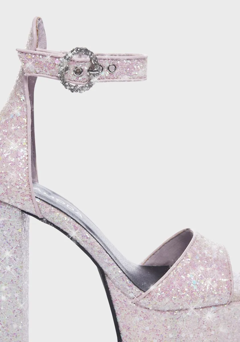 Eye Catcher Platform Glitter Heels