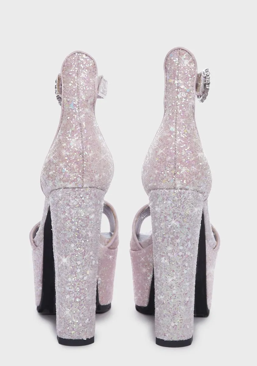 Eye Catcher Platform Glitter Heels
